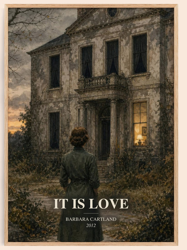 It Is Love watercolour book poster by Barbara Cartland – framed literary art print