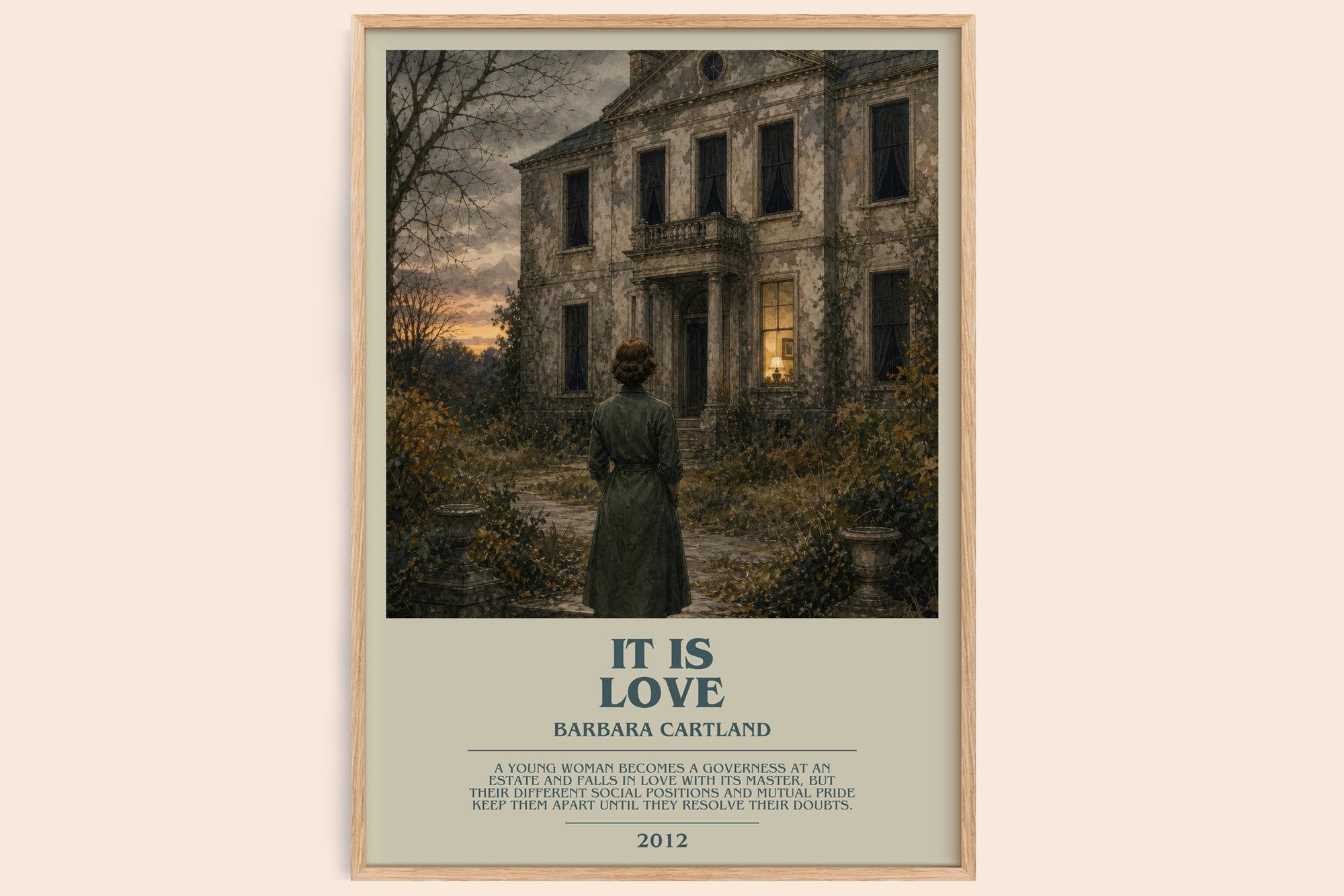 It Is Love bookish book poster by Barbara Cartland – framed literary art print