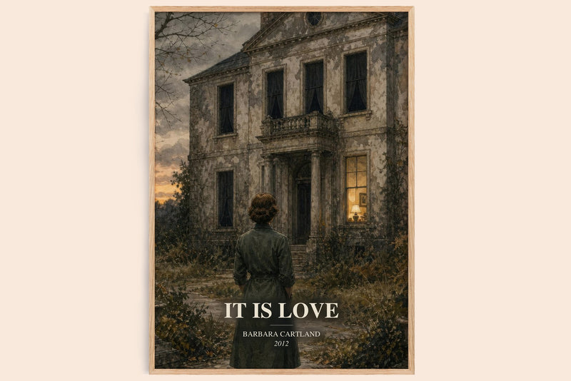 It Is Love watercolour book poster by Barbara Cartland – framed literary art print