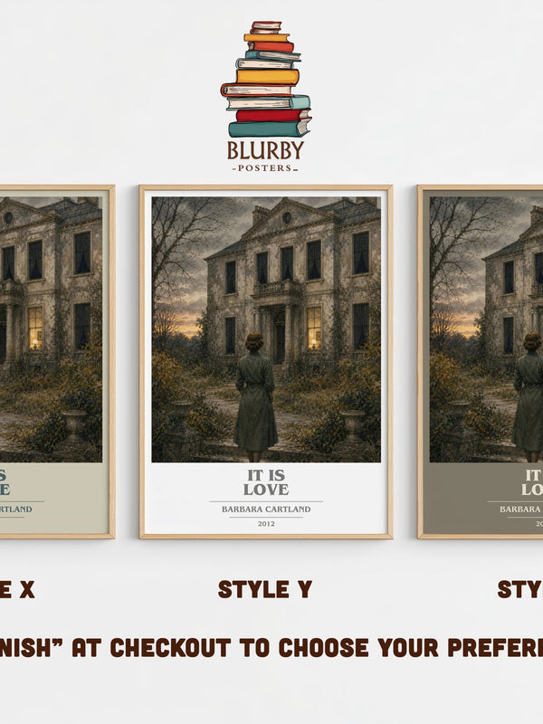 It Is Love book cover print in frame leaning in hallway – romance wall art