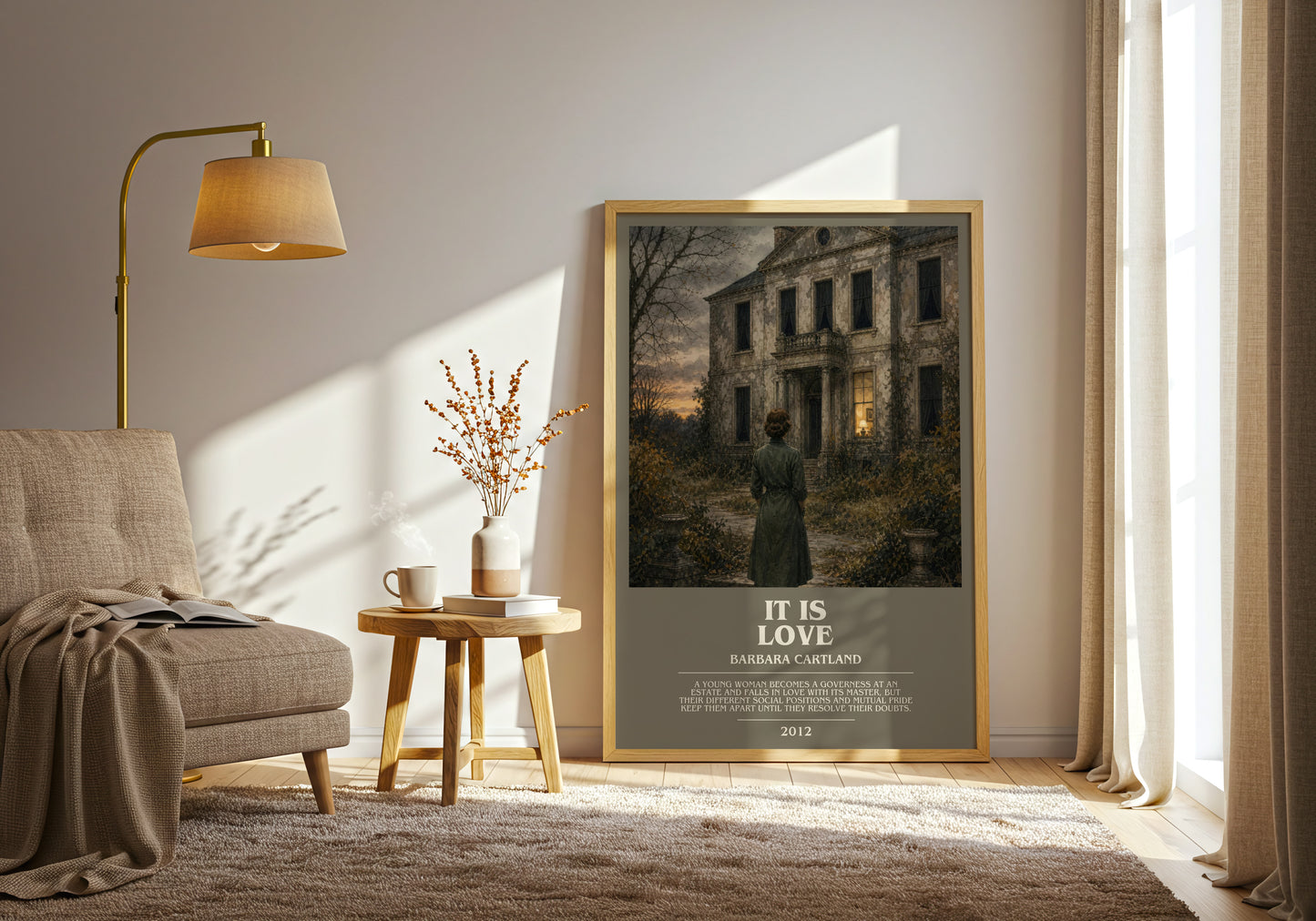 It Is Love bookish print on bookshelf – Barbara Cartland fan gift