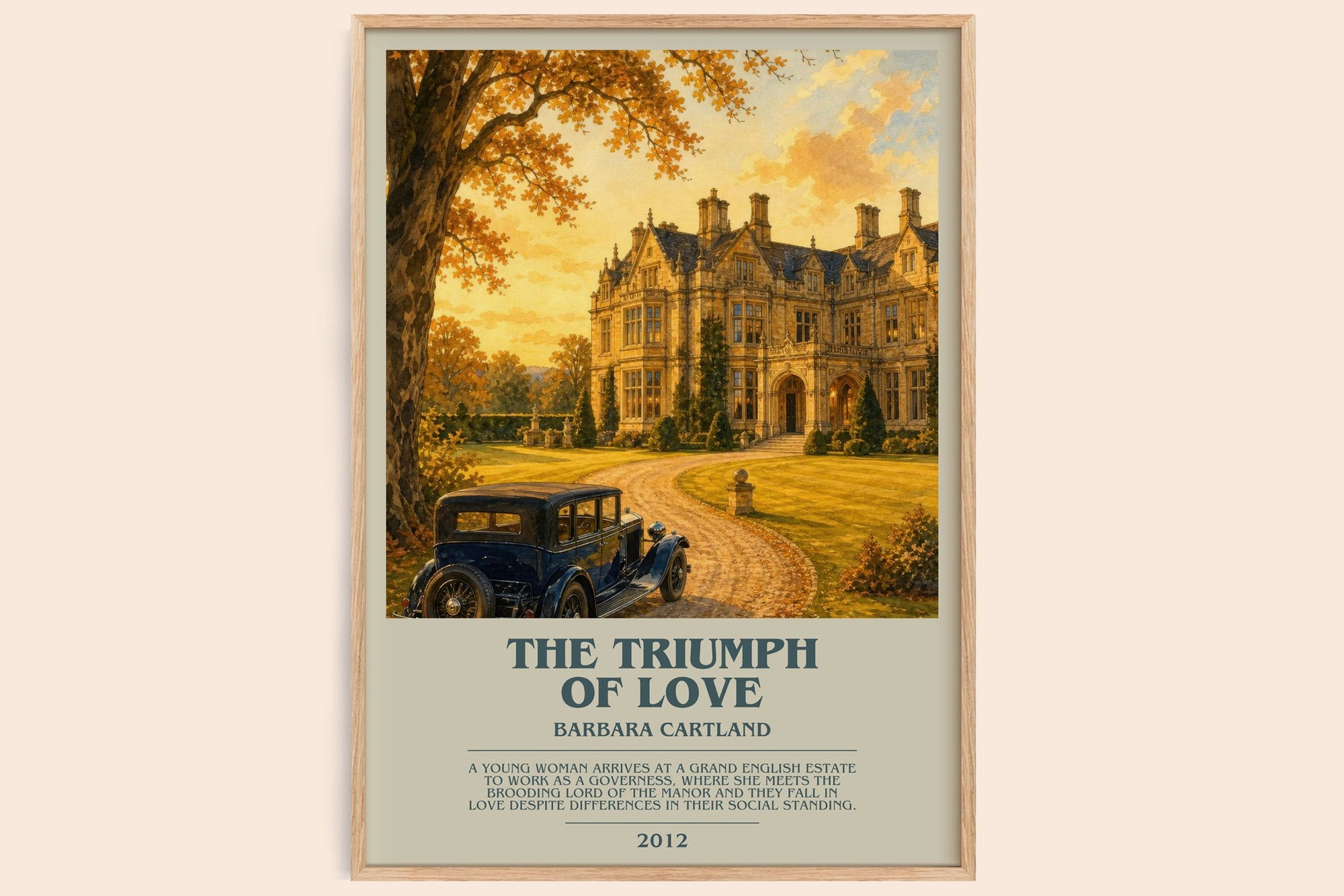 The Triumph Of Love bookish book poster by Barbara Cartland – framed literary art print