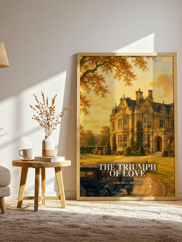 The Triumph Of Love watercolour print in frame leaning in hallway – romance wall art
