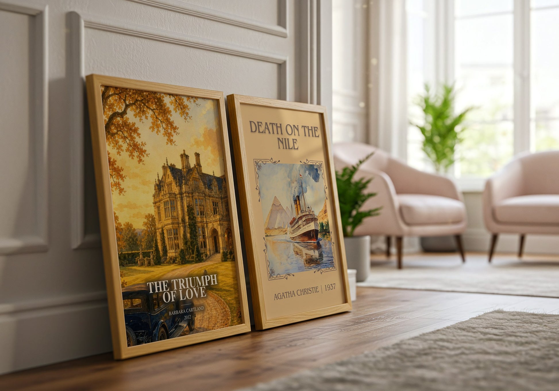 The Triumph Of Love watercolour print framed by window – literary home decor