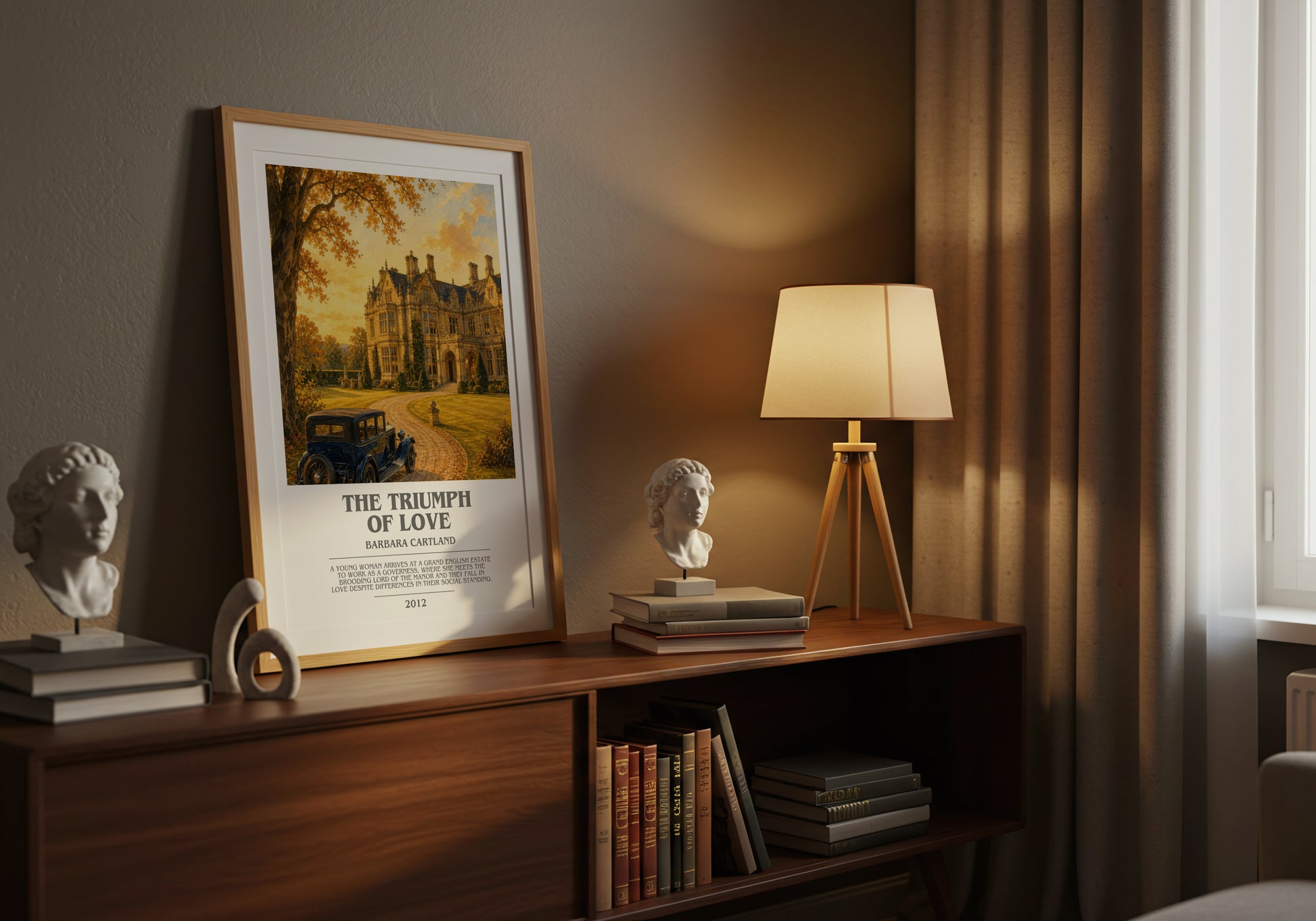 The Triumph Of Love bookish book poster framed on wall – romance wall art