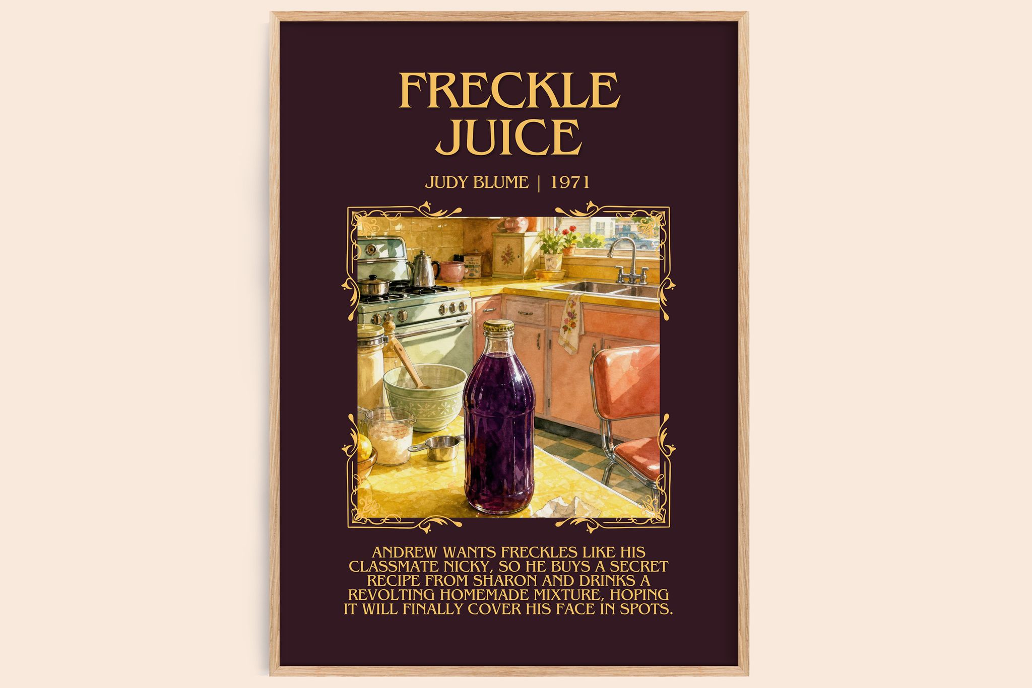 Freckle Juice Minimalist Book Poster by Judy Blume