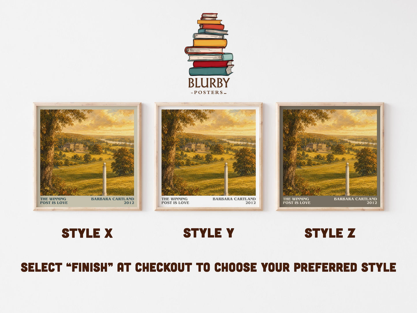 The Winning Post Is Love literary print in frame leaning in hallway – romance wall art
