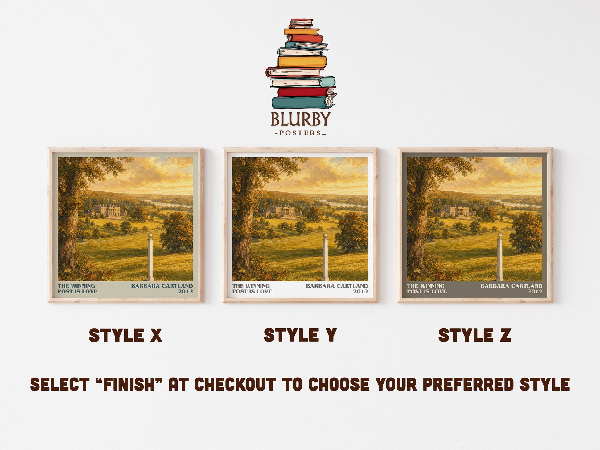 The Winning Post Is Love literary print in frame leaning in hallway – romance wall art