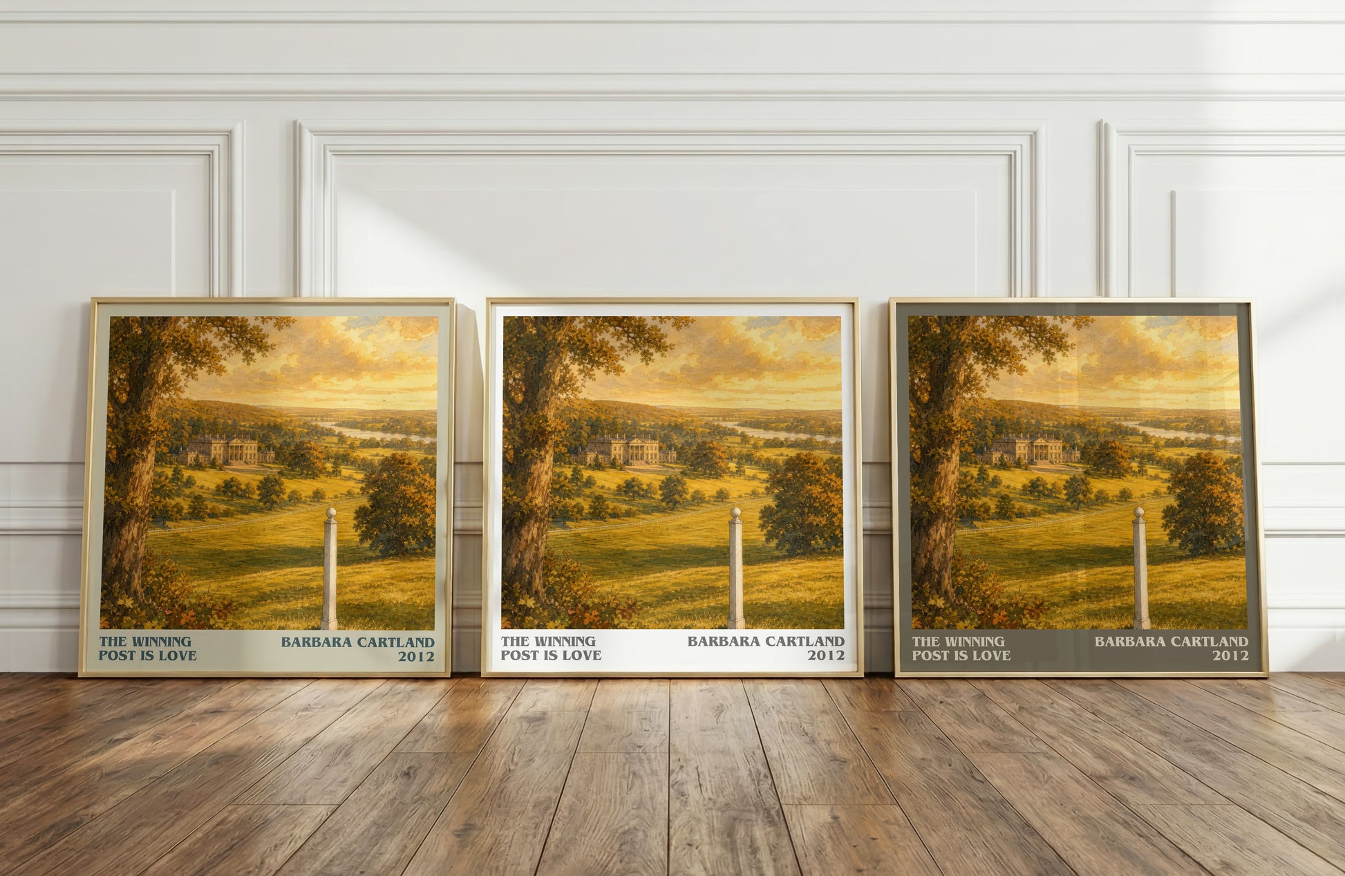 The Winning Post Is Love literary art print colour and style options – Barbara Cartland book art