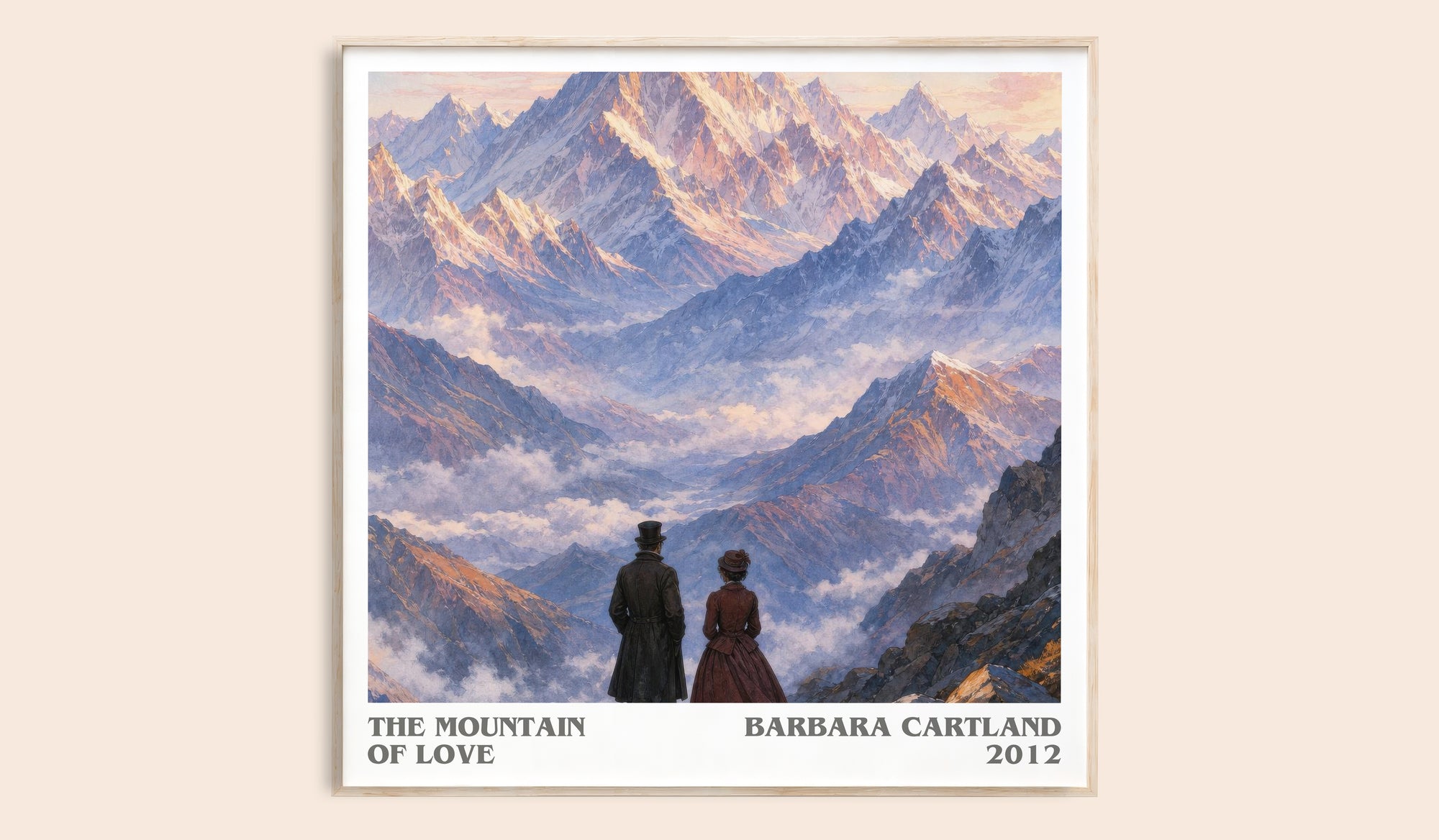 The Mountain Of Love literary book poster by Barbara Cartland – framed literary art print