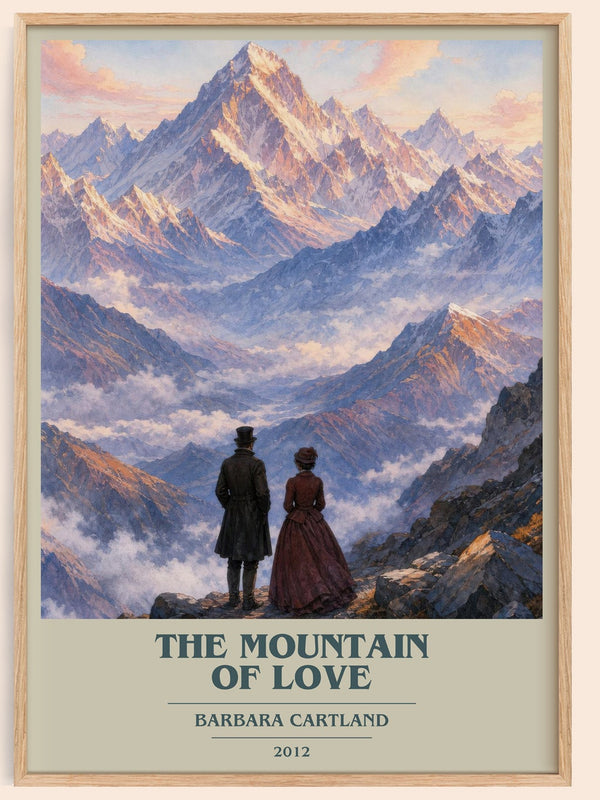 The Mountain Of Love book cover book poster by Barbara Cartland – framed literary art print