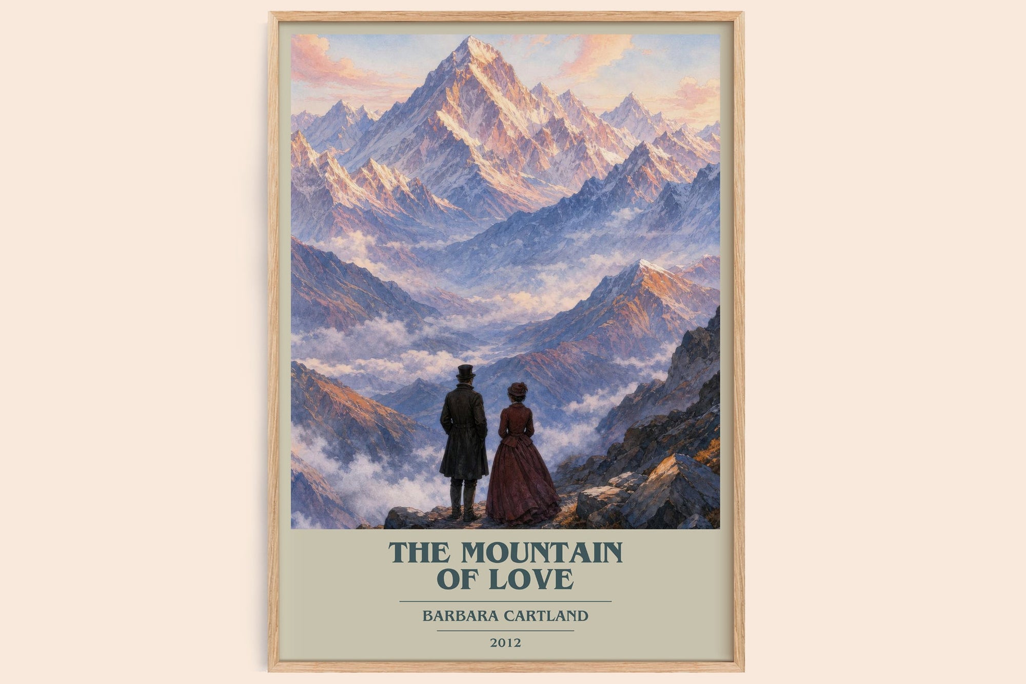 The Mountain Of Love book cover book poster by Barbara Cartland – framed literary art print