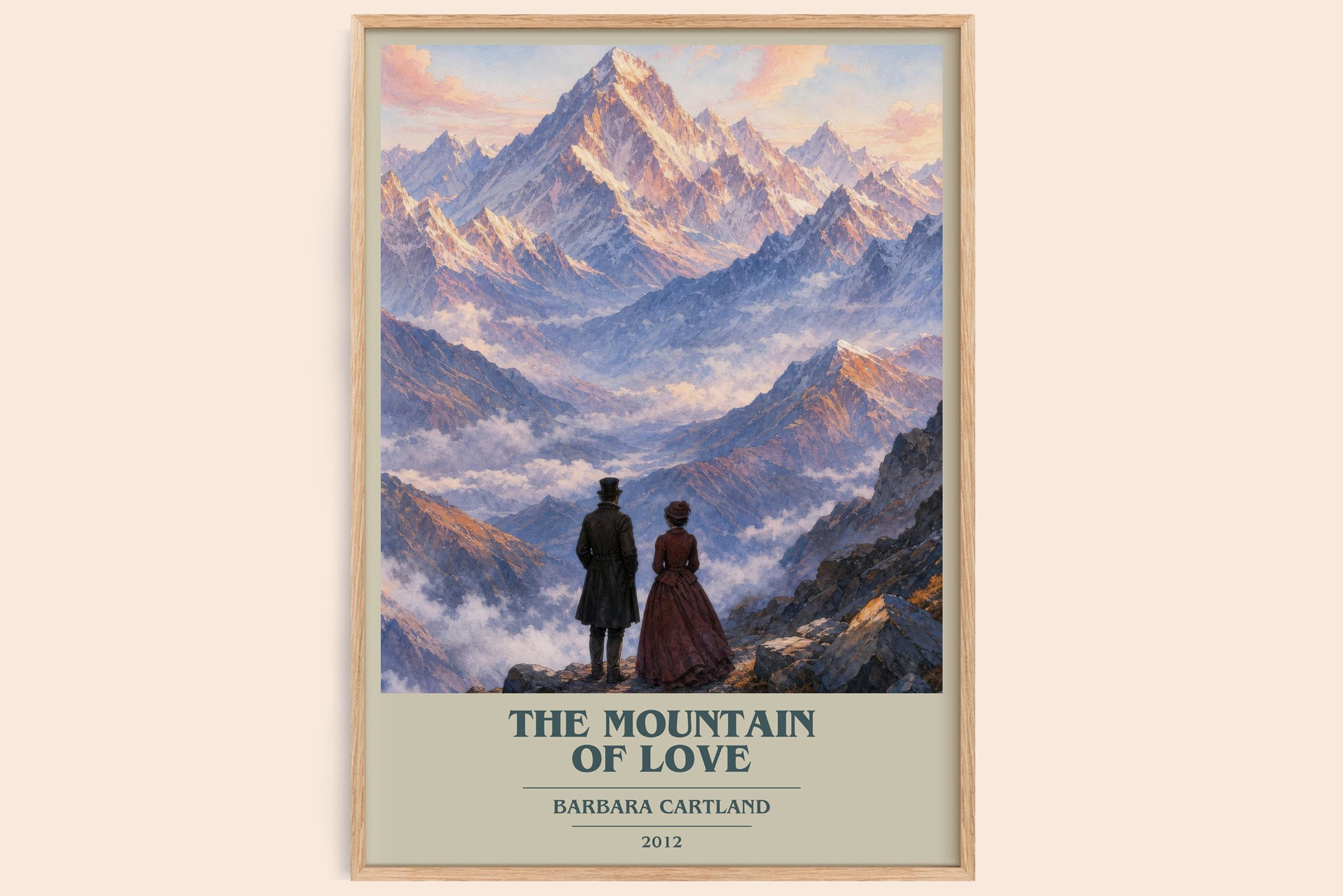 The Mountain Of Love book cover book poster by Barbara Cartland – framed literary art print