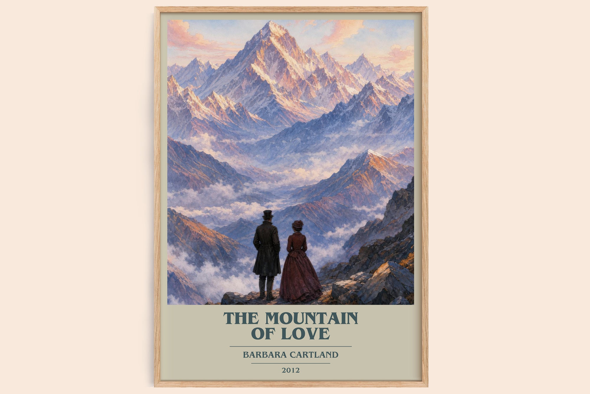 The Mountain Of Love book cover book poster by Barbara Cartland – framed literary art print