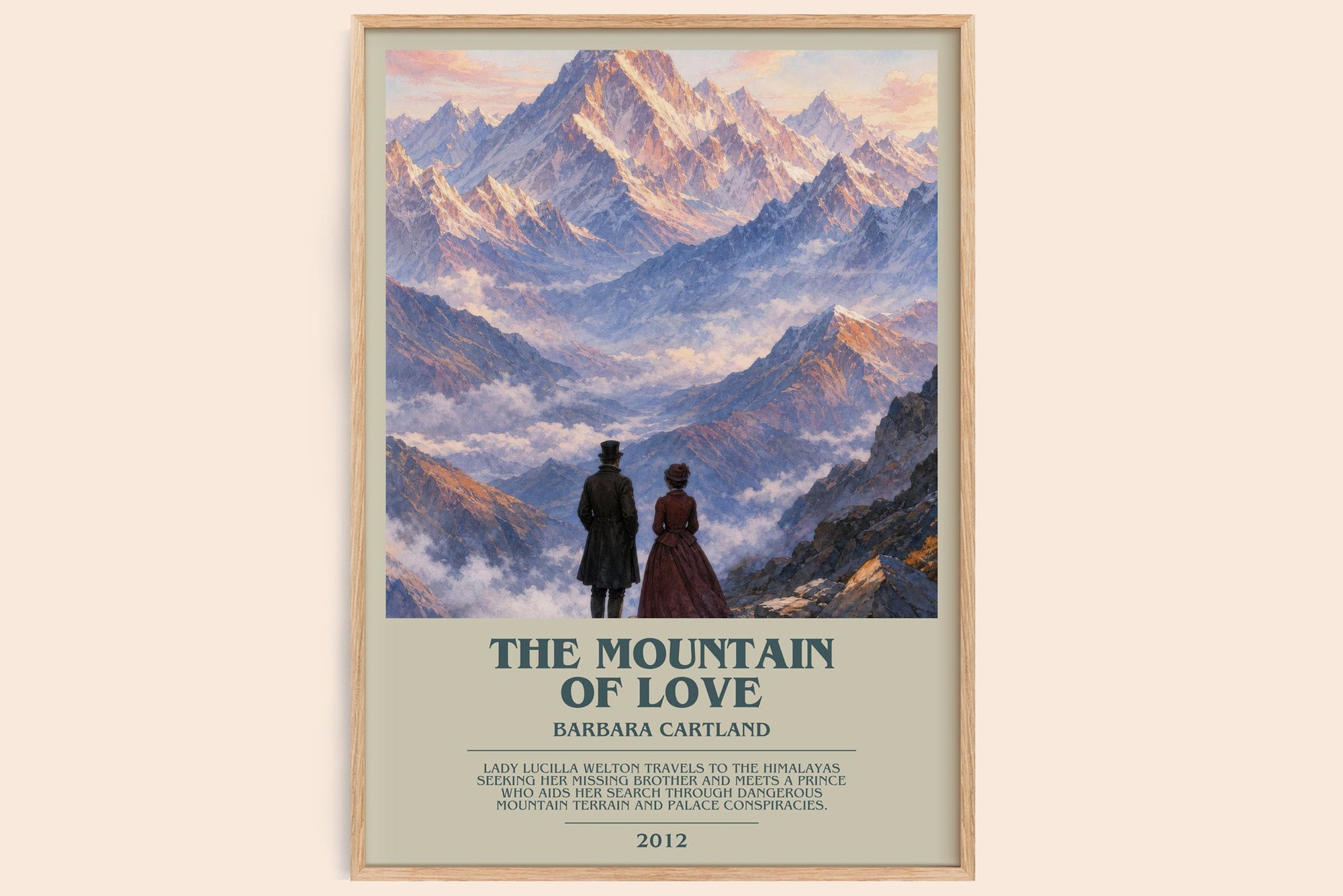 The Mountain Of Love bookish book poster by Barbara Cartland – framed literary art print