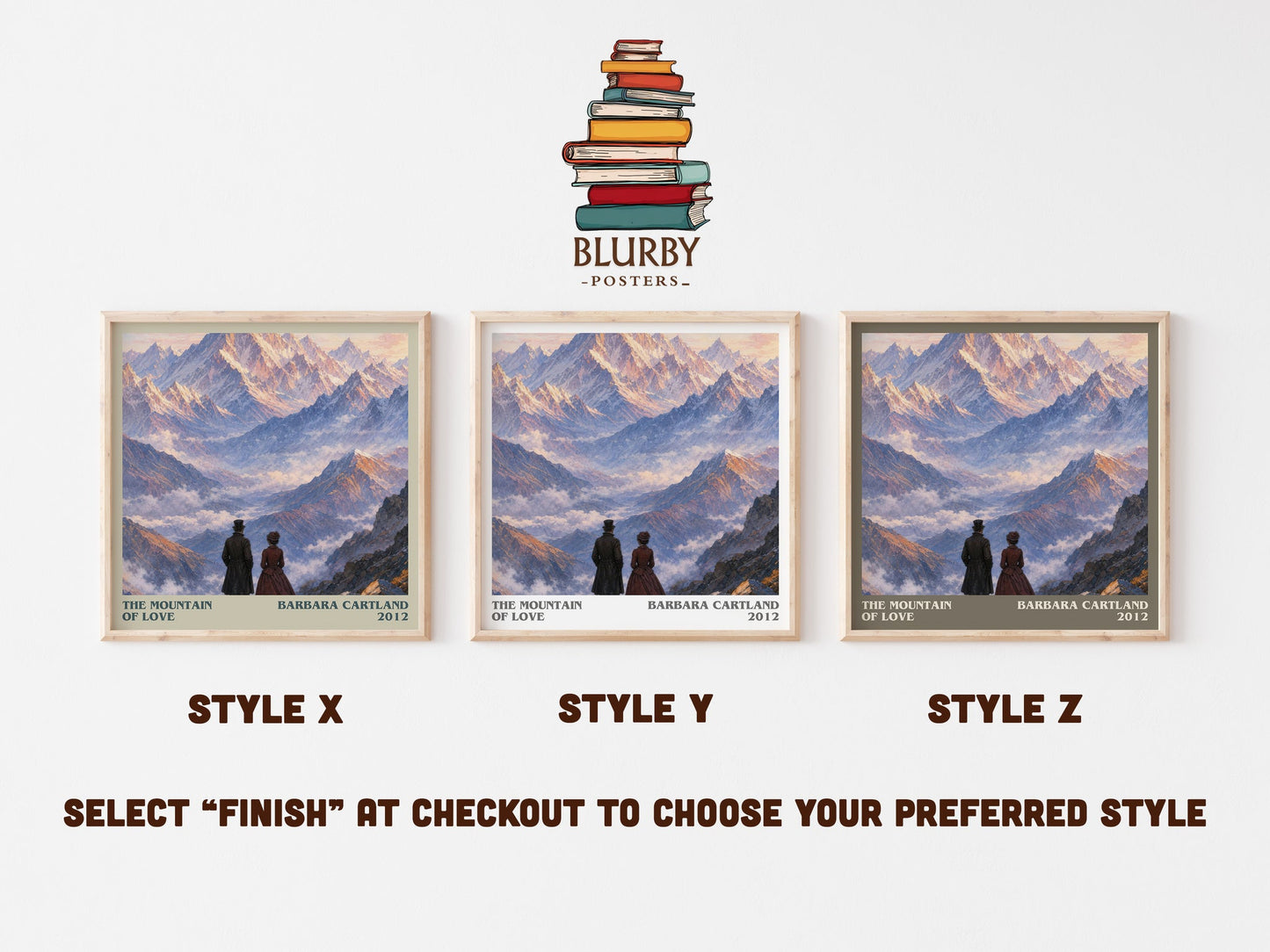 The Mountain Of Love literary print in frame leaning in hallway – romance wall art