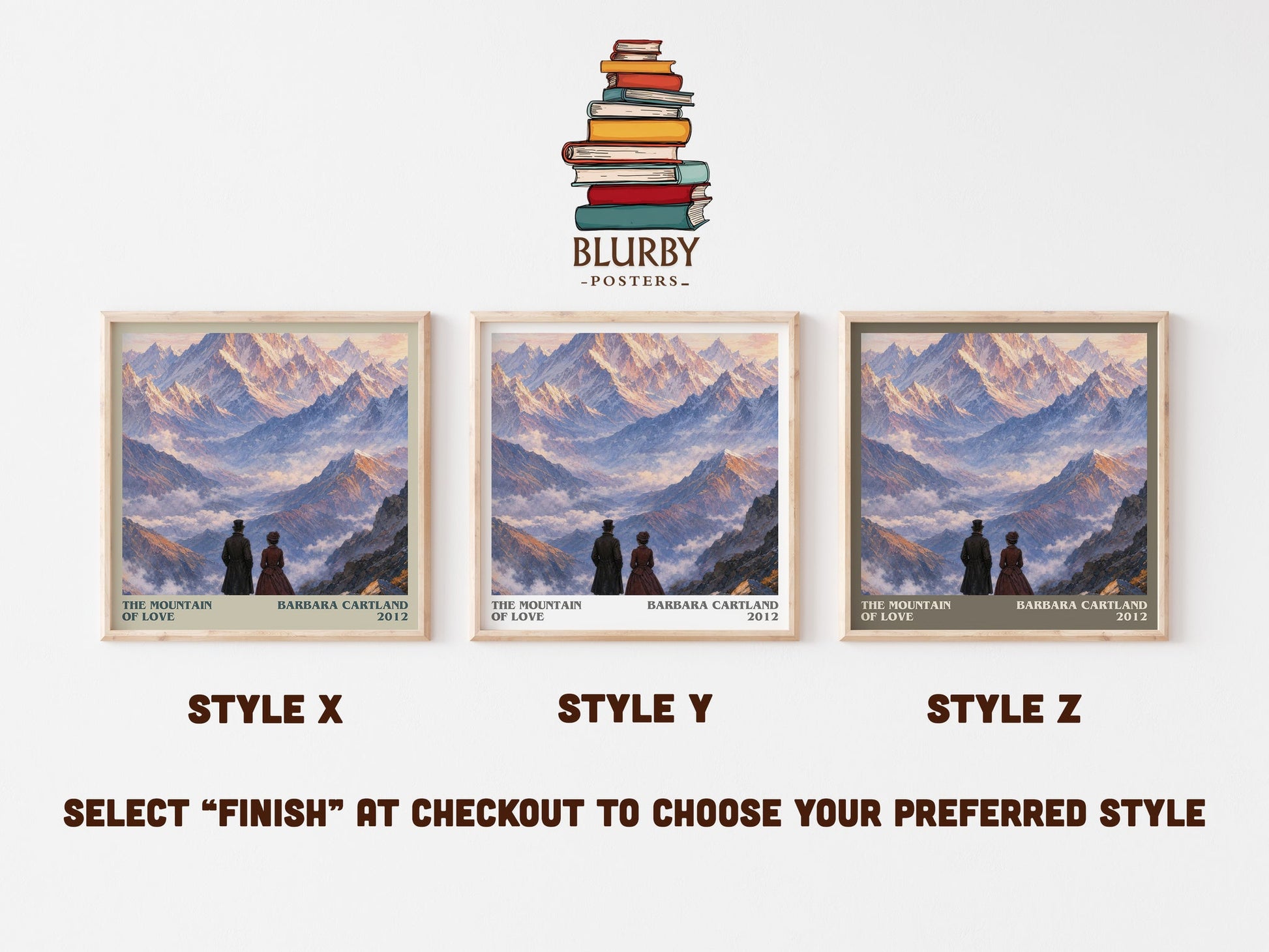 The Mountain Of Love literary print in frame leaning in hallway – romance wall art