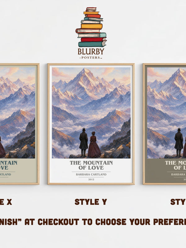 The Mountain Of Love book cover print in frame leaning in hallway – romance wall art