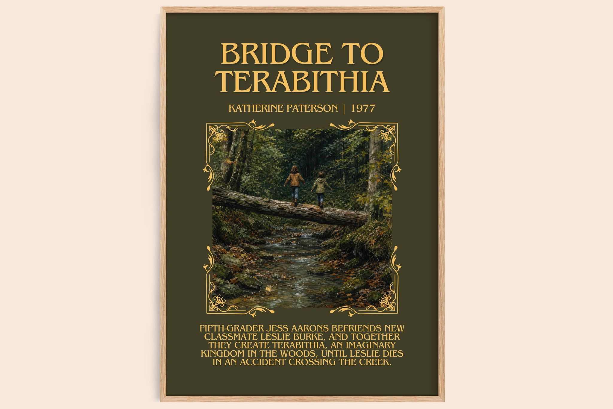 Bridge to Terabithia Minimalist Book Poster by Katherine Paterson