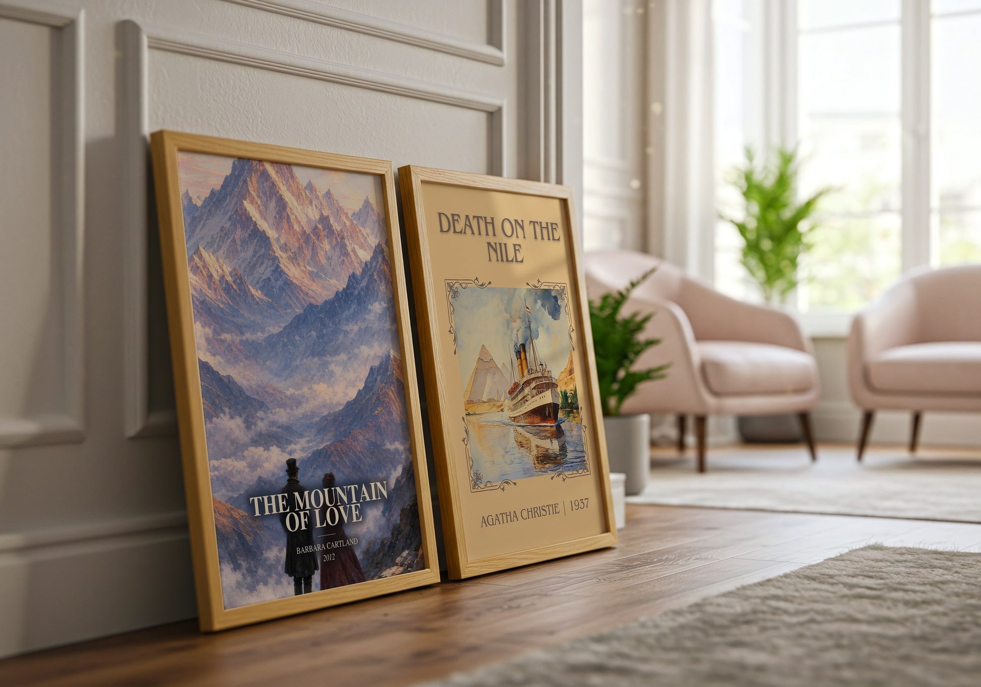 The Mountain Of Love watercolour print framed by window – literary home decor