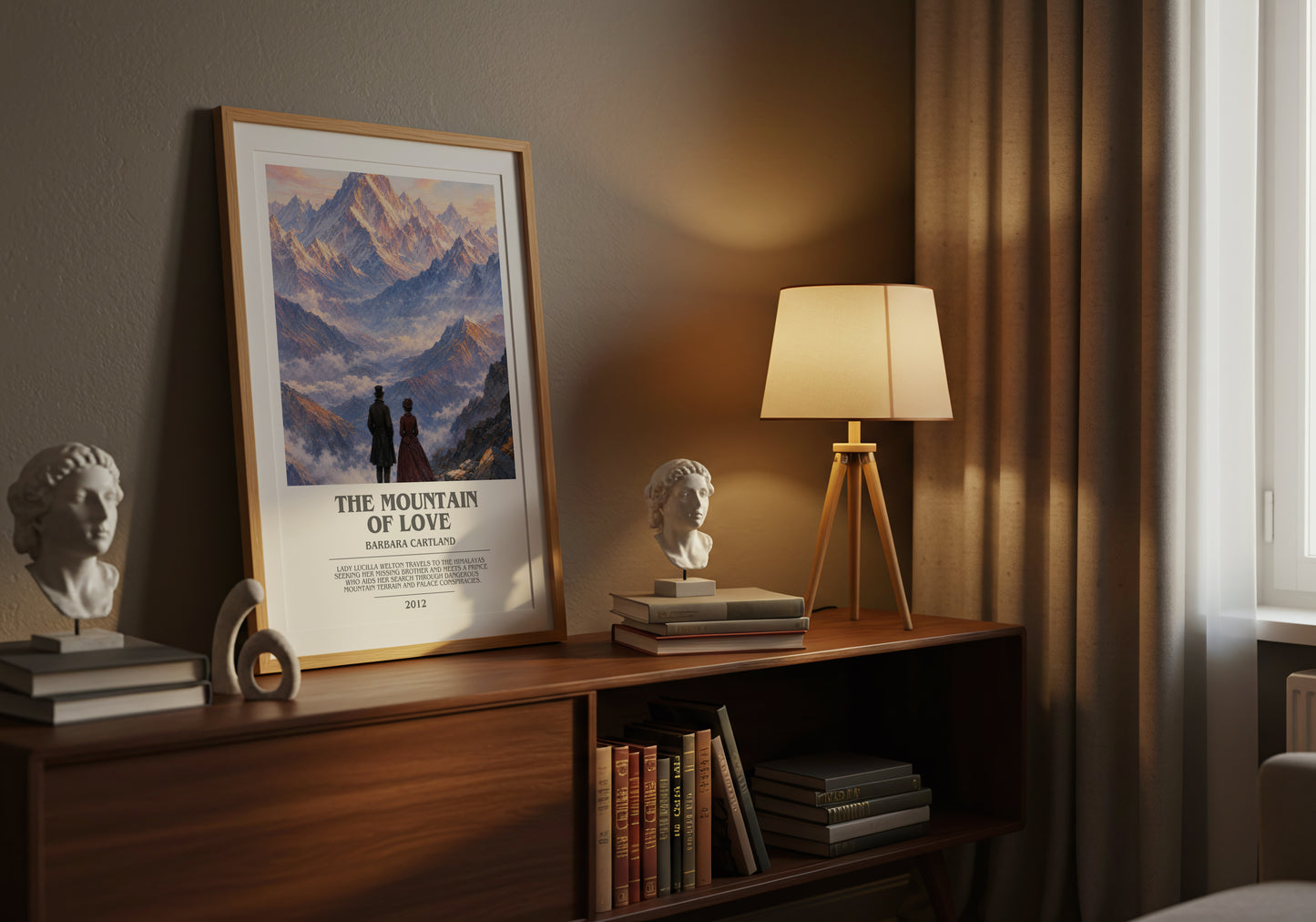 The Mountain Of Love bookish book poster framed on wall – romance wall art