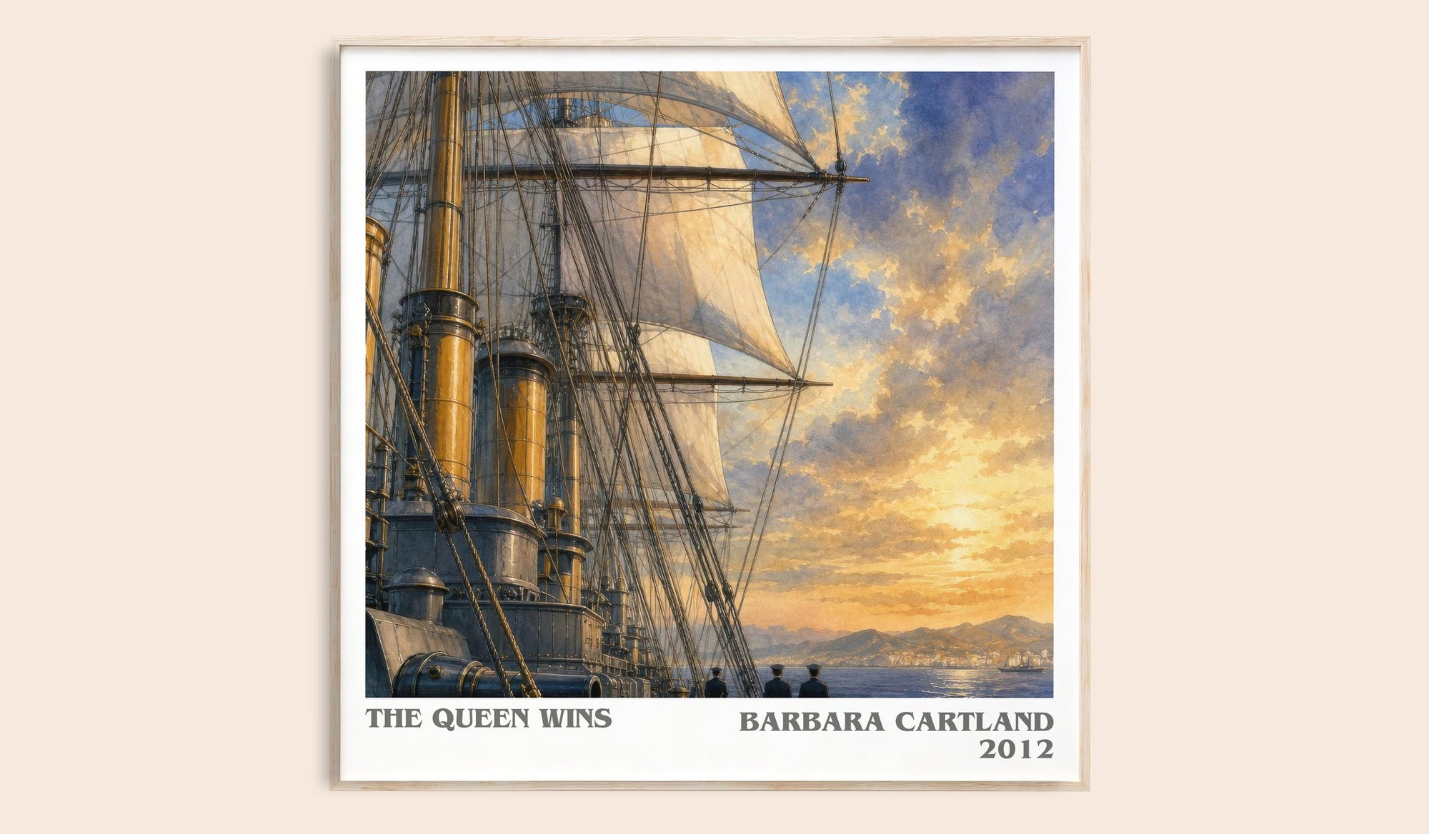The Queen Wins literary book poster by Barbara Cartland – framed literary art print