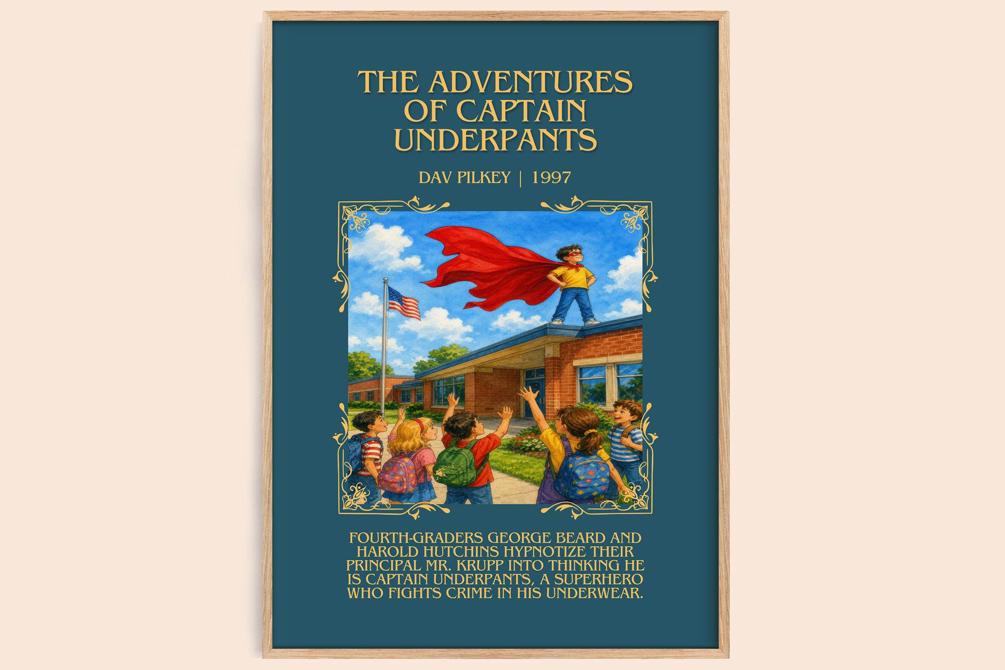 Adventures of Captain Underpants Minimalist Book Poster by Dav Pilkey