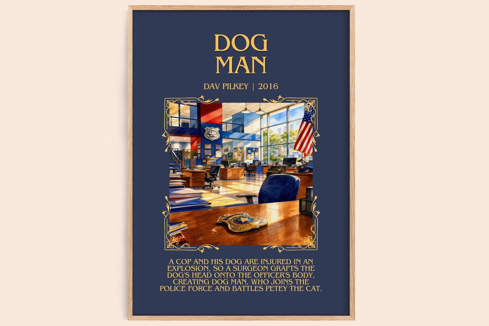 Dog Man Minimalist Book Poster by Dav Pilkey