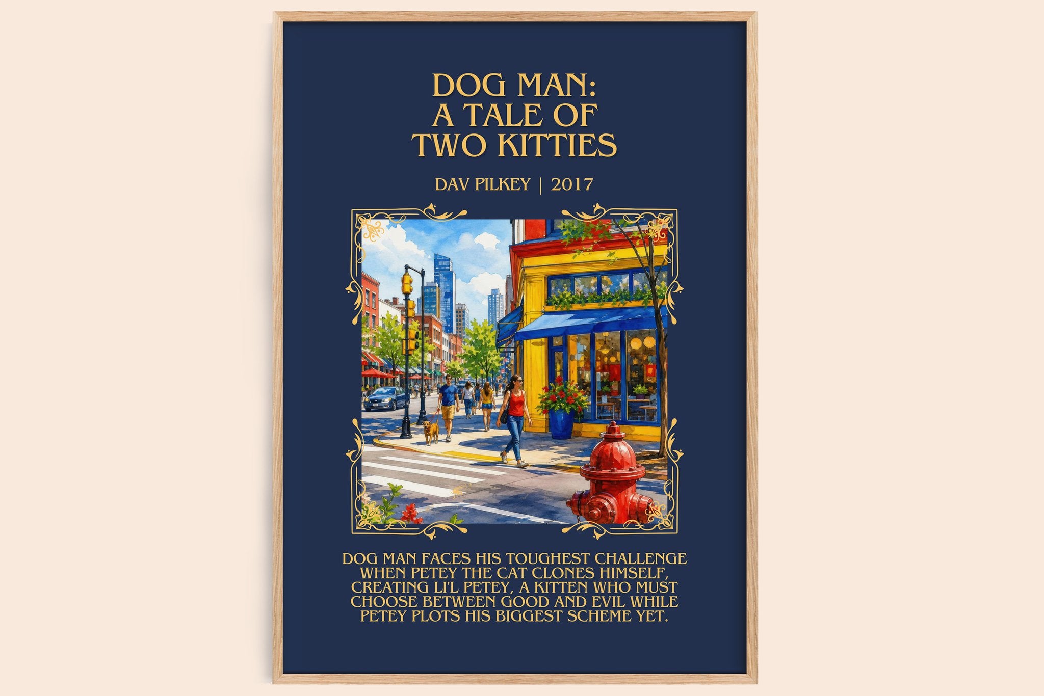 Dog Man: A Tale of Two Kitties Minimalist Book Poster by Dav Pilkey