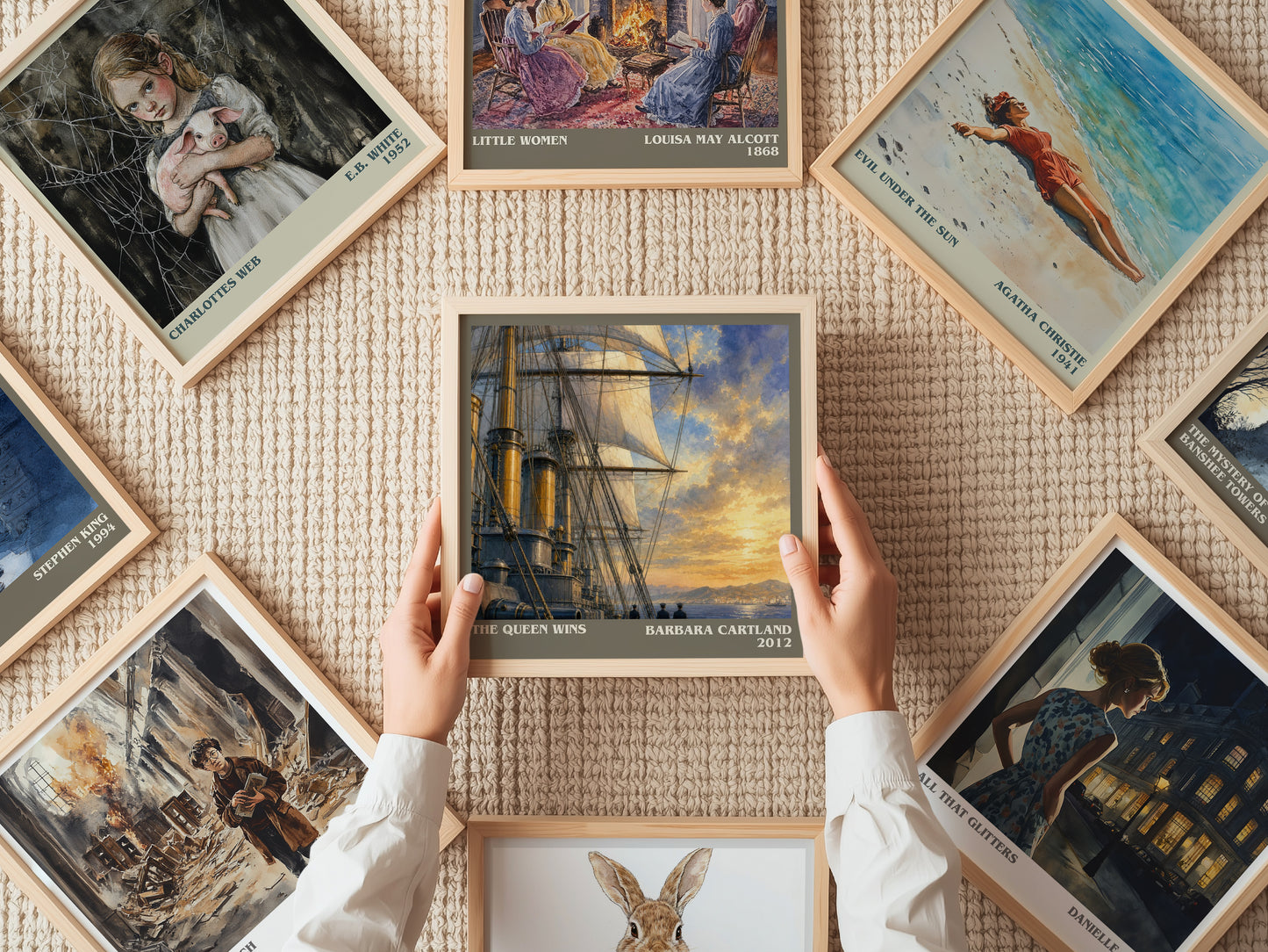 The Queen Wins literary book poster framed on wall – romance wall art