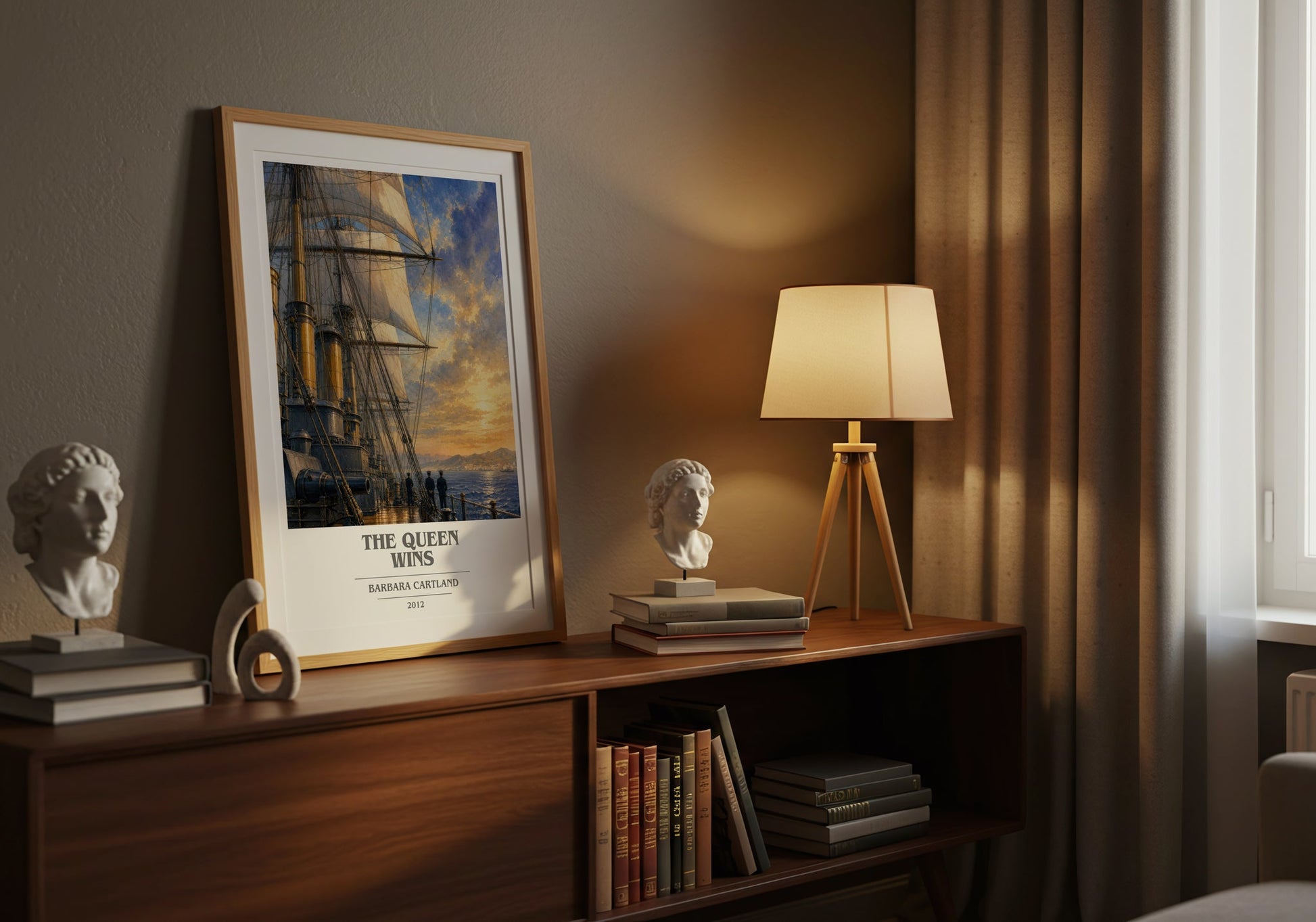The Queen Wins book cover book poster framed on wall – romance wall art