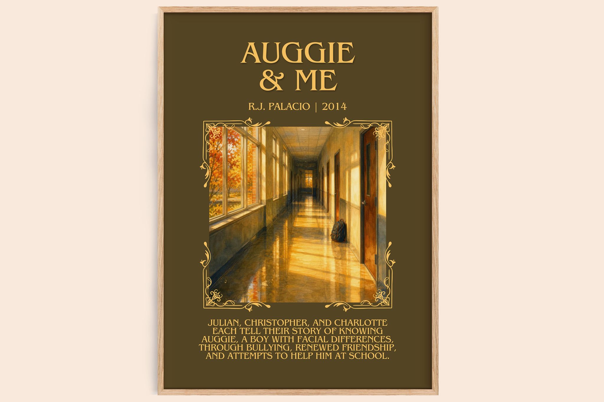 Auggie & Me Minimalist Book Poster by R.J. Palacio