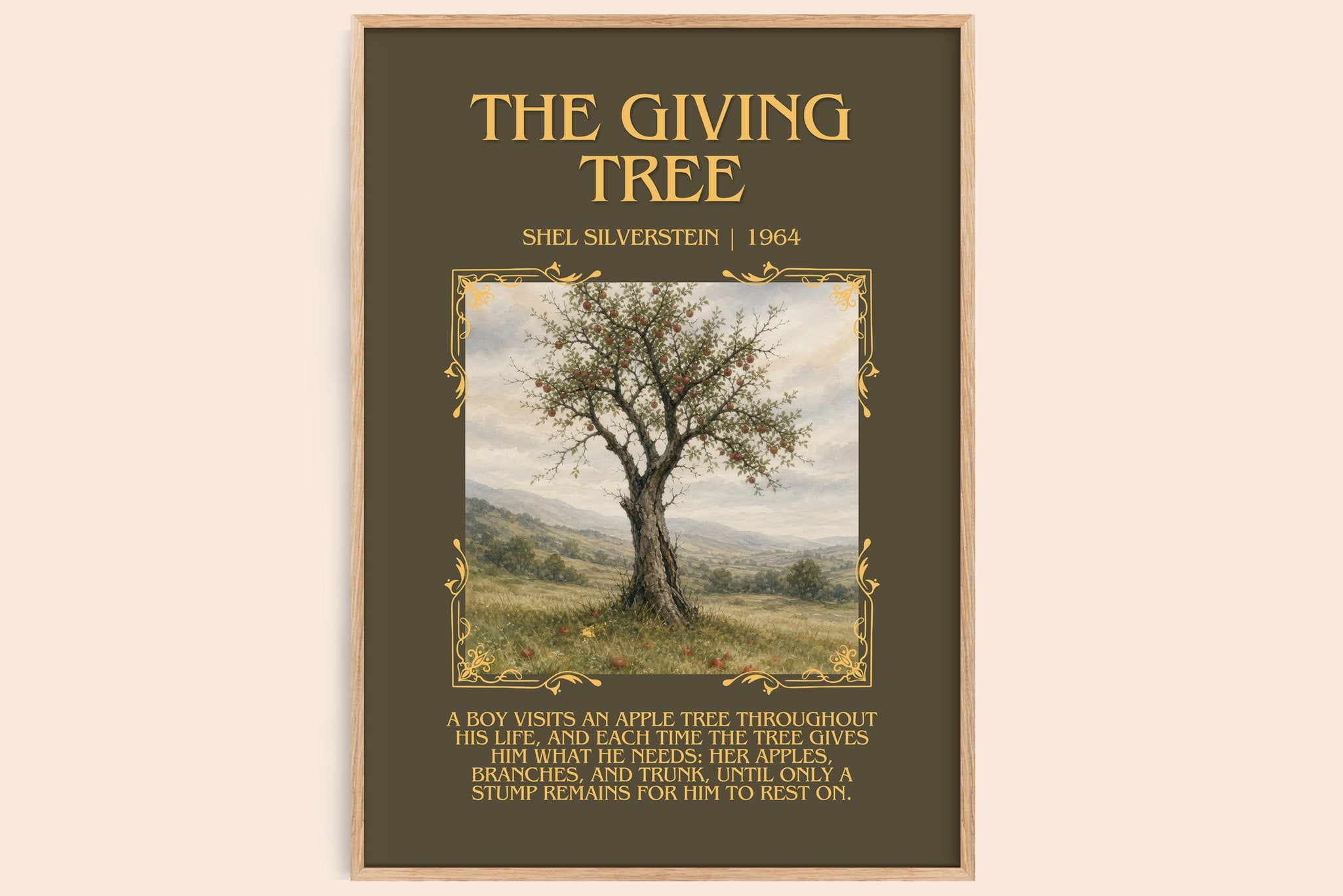 The Giving Tree Minimalist Book Poster by Shel Silverstein