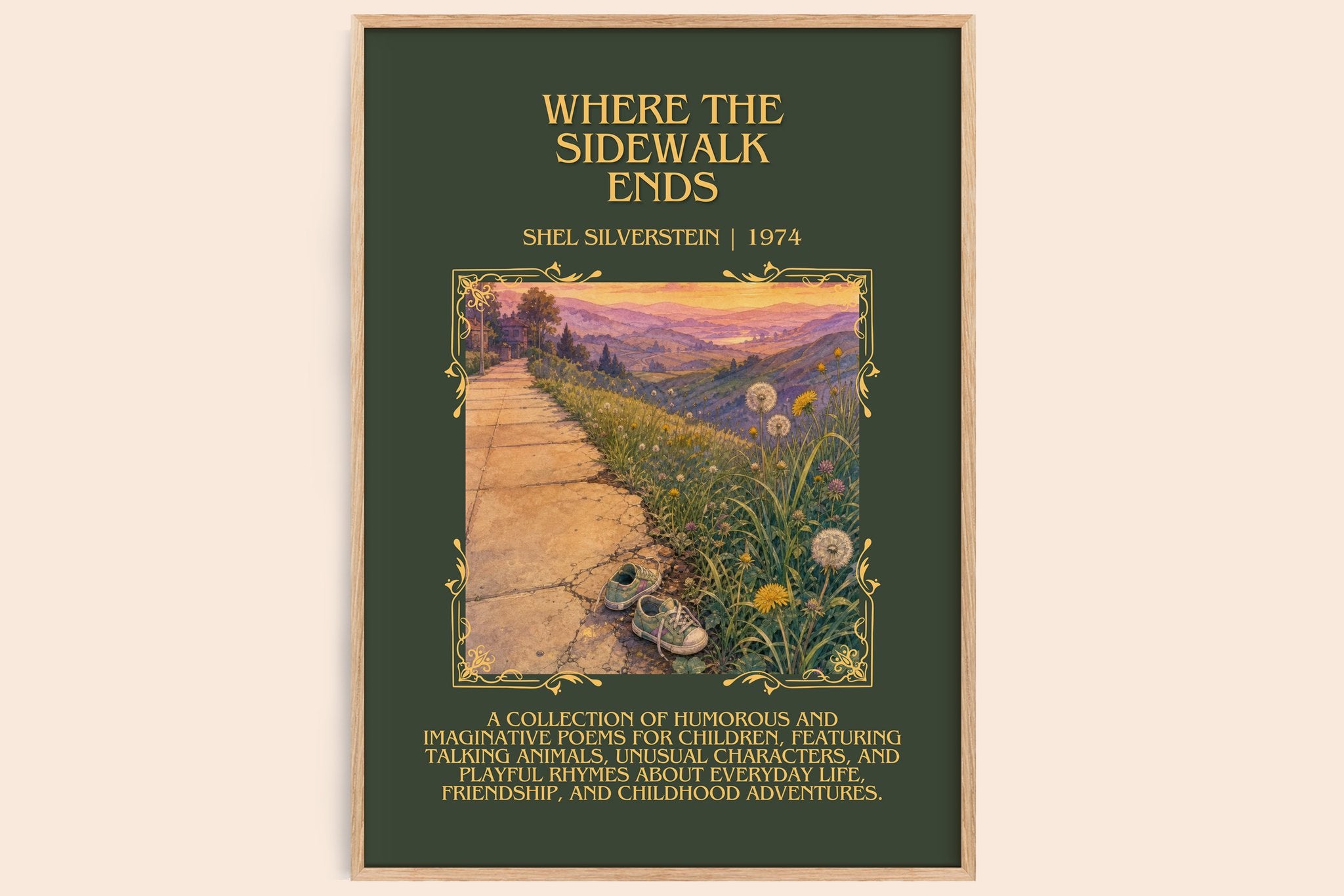 Where the Sidewalk Ends Minimalist Book Poster by Shel Silverstein