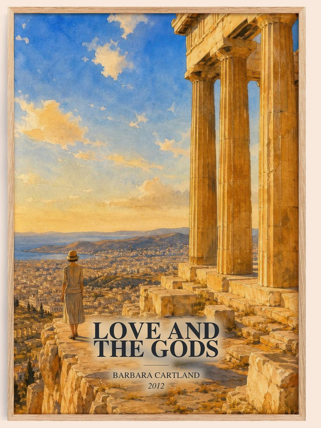 Love And The Gods Book Watercolour Illustration by Barbara Cartland