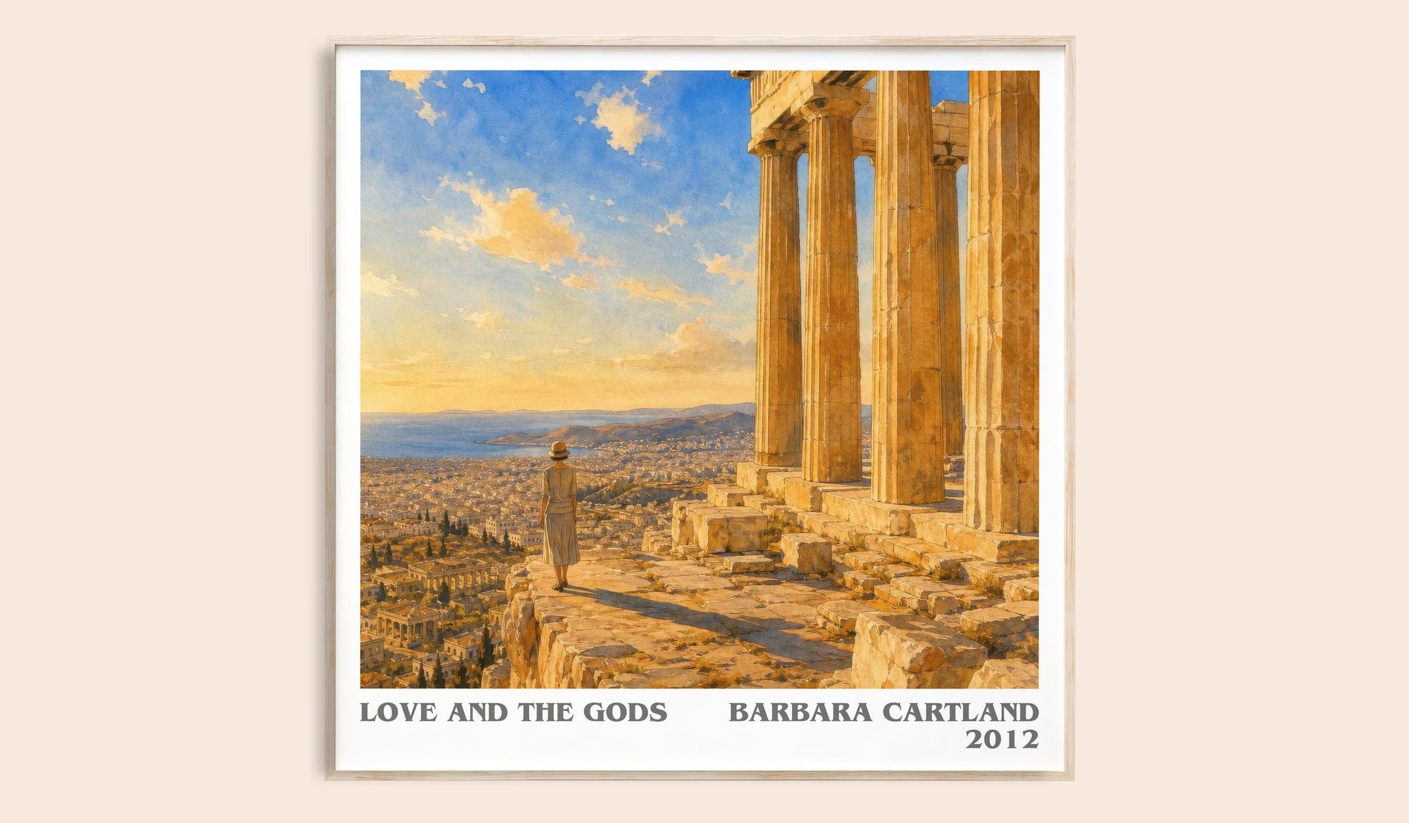 Love And The Gods literary book poster by Barbara Cartland – framed literary art print