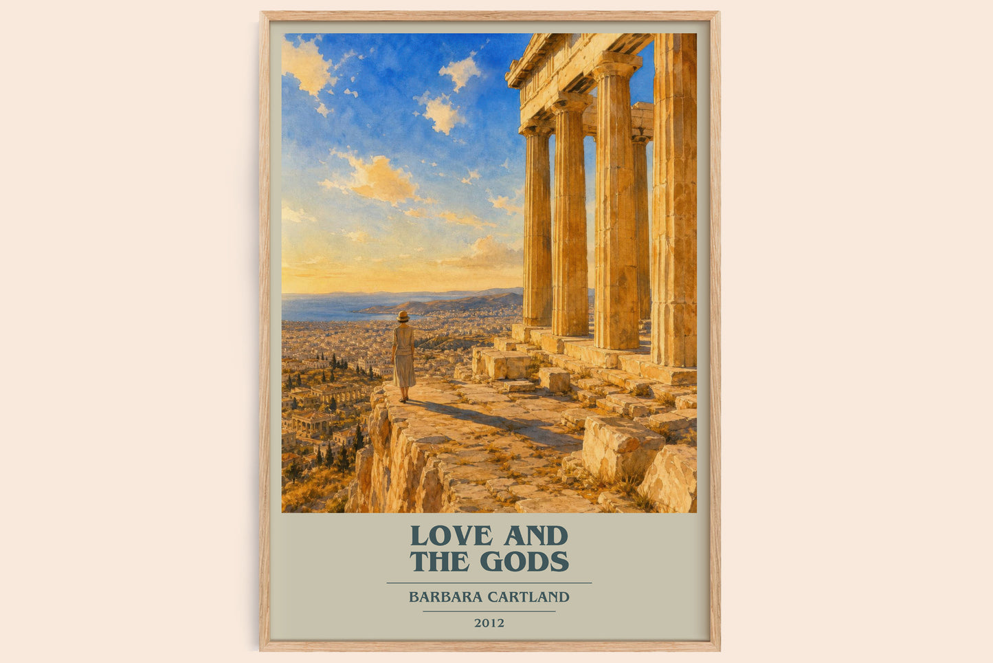Love And The Gods book cover book poster by Barbara Cartland – framed literary art print