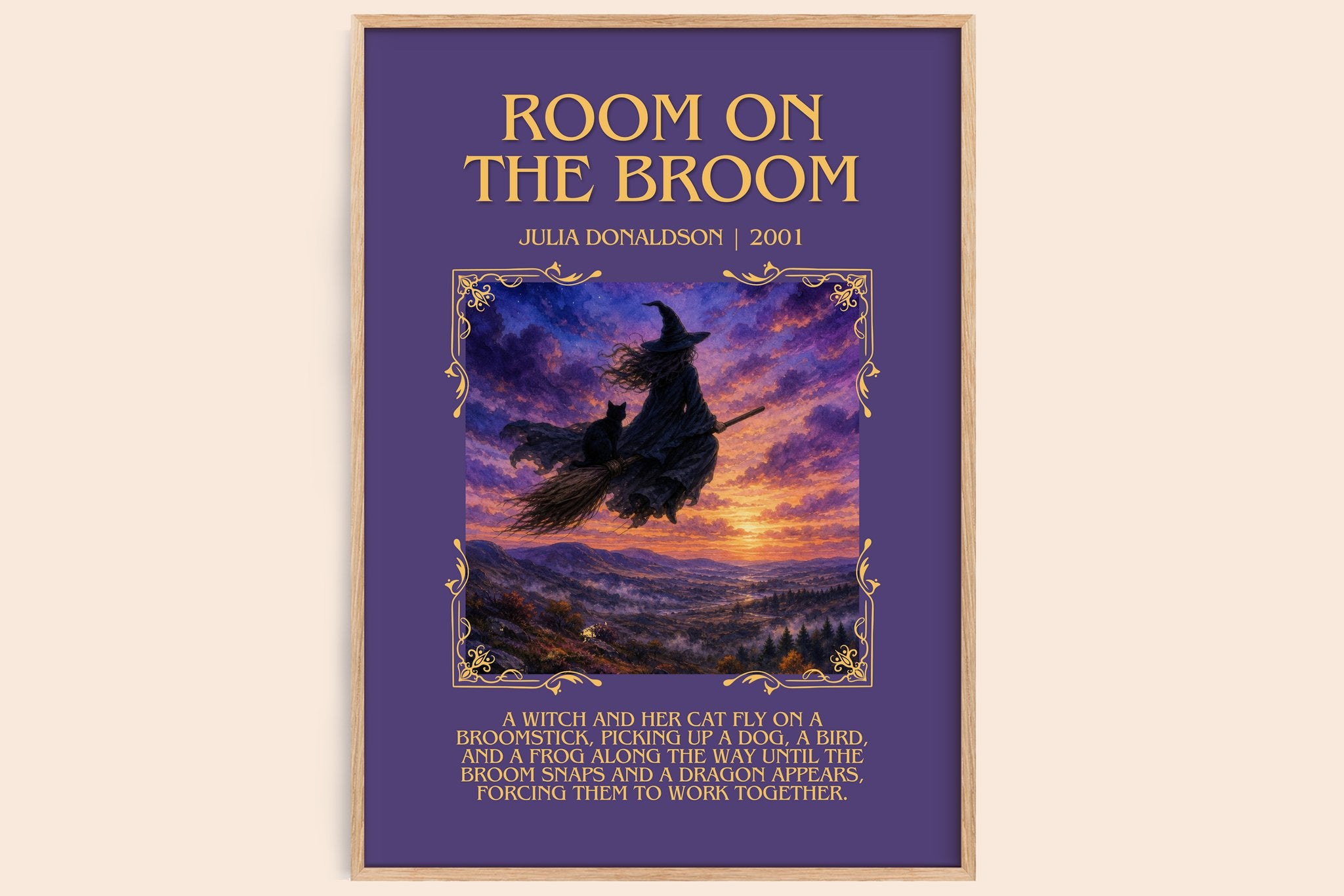 Room on the Broom Minimalist Book Poster by Julia Donaldson