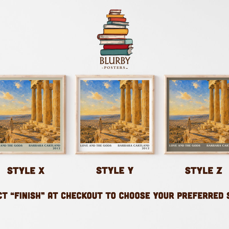 Love And The Gods literary print in frame leaning in hallway – romance wall art