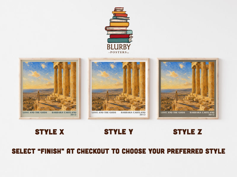 Love And The Gods literary print in frame leaning in hallway – romance wall art