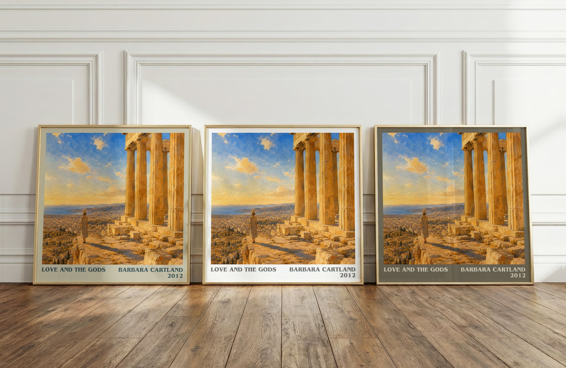 Love And The Gods literary art print colour and style options – Barbara Cartland book art