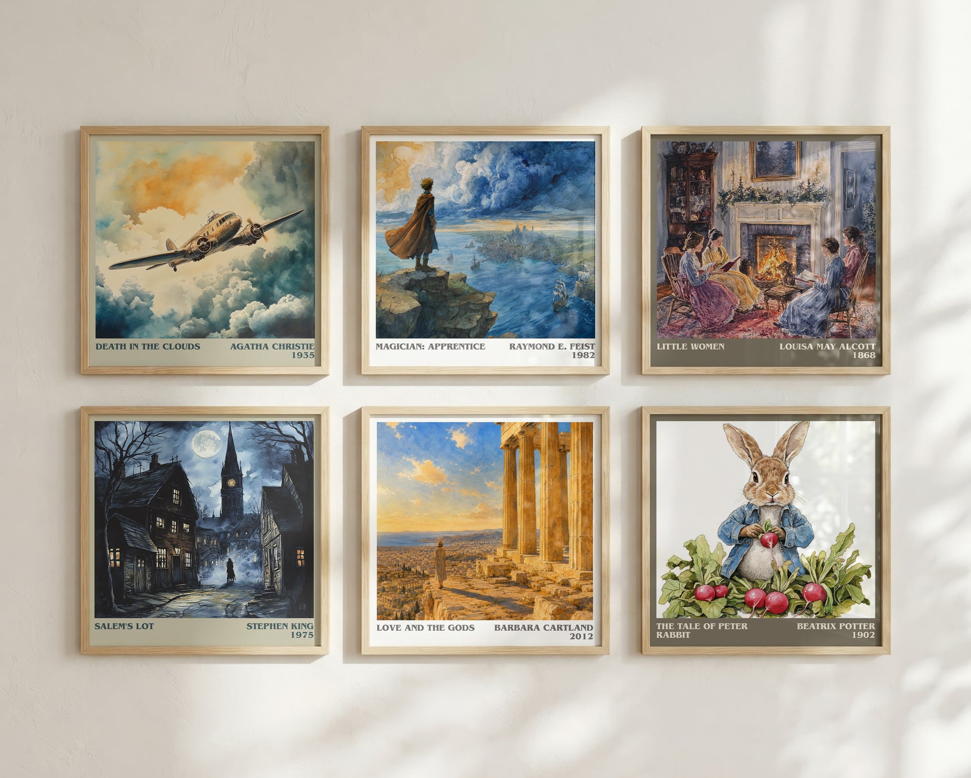 Love And The Gods literary print framed by window – literary home decor