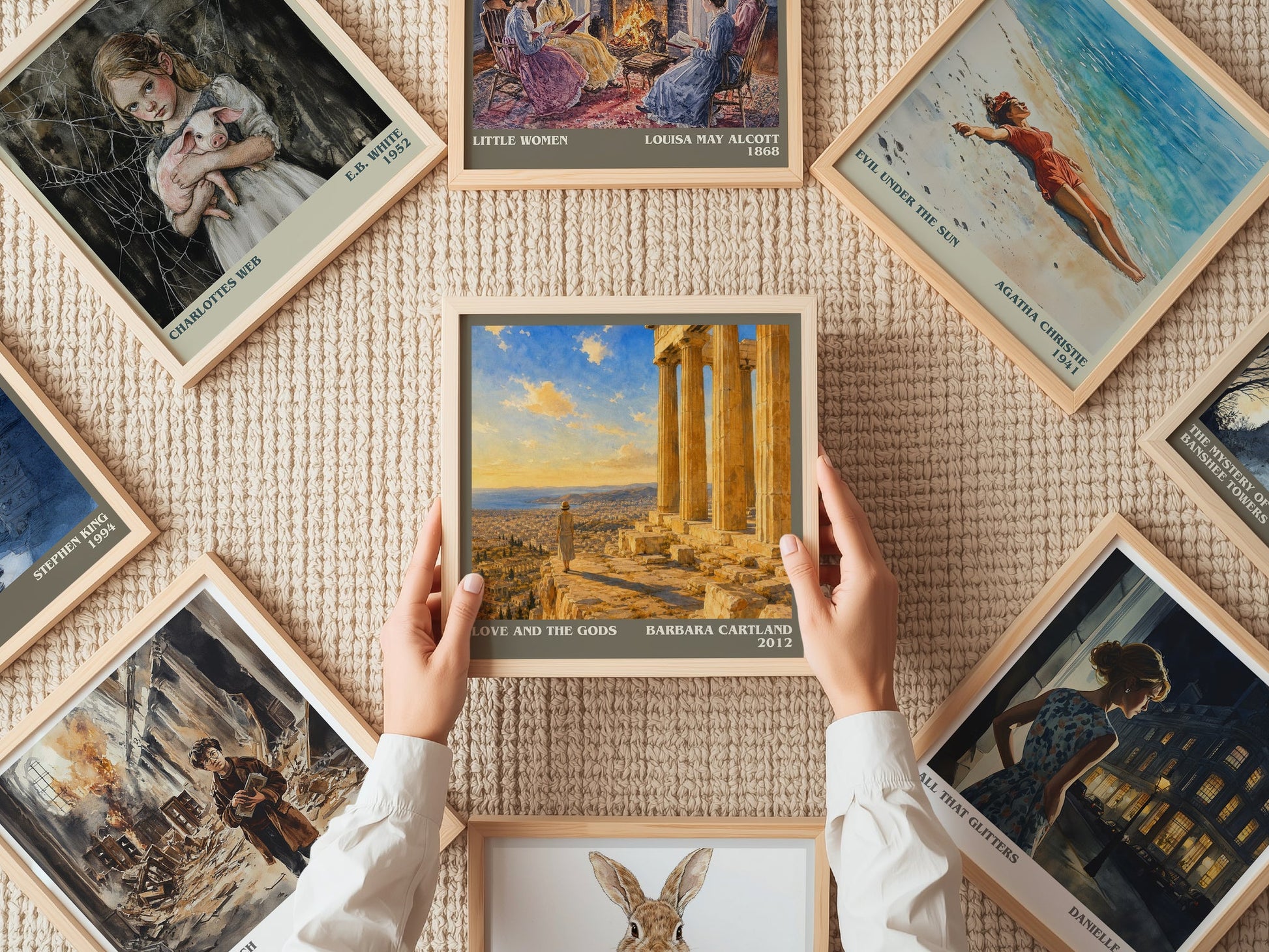 Love And The Gods literary book poster framed on wall – romance wall art
