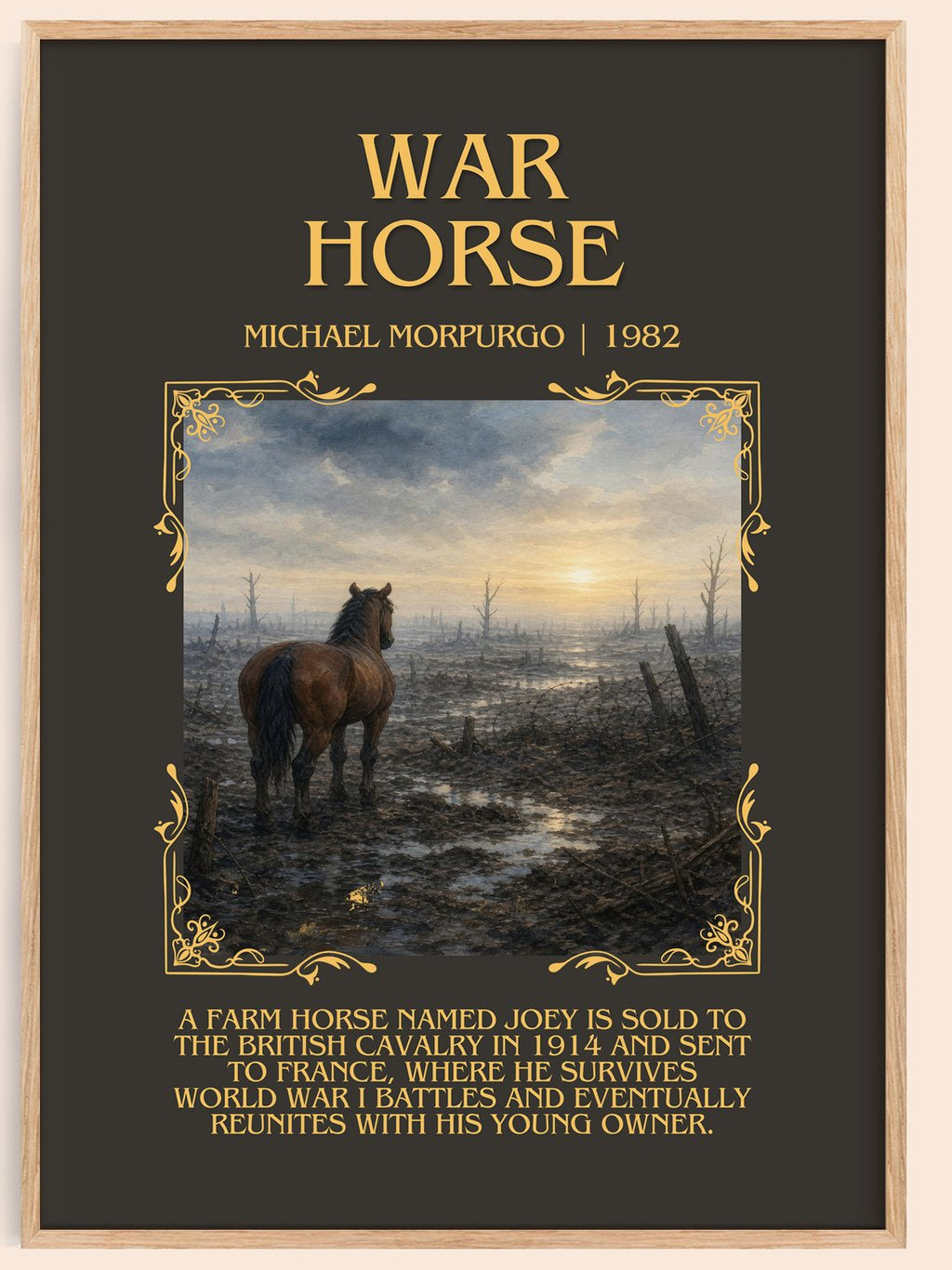 War Horse Minimalist Book Poster by Michael Morpurgo – book poster