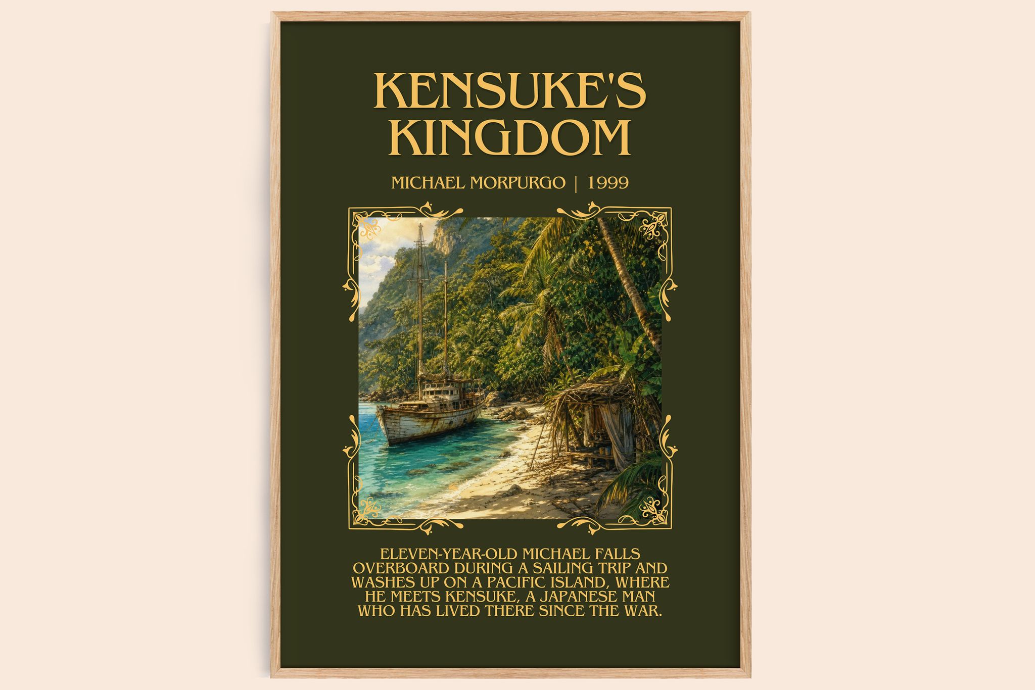 Kensuke's Kingdom Minimalist Book Poster by Michael Morpurgo