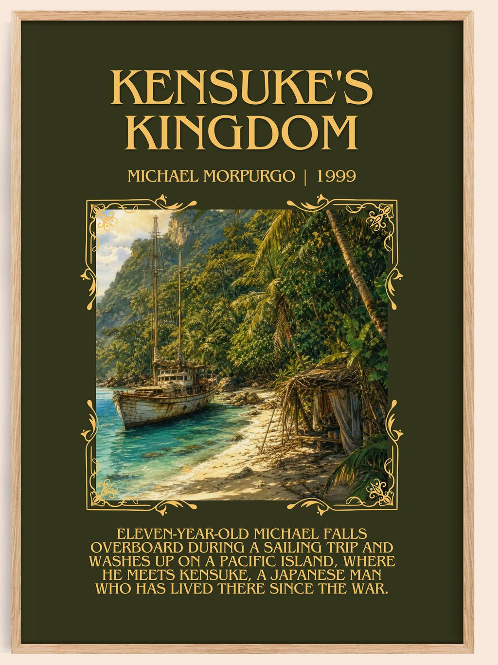 Kensuke's Kingdom Minimalist Book Poster by Michael Morpurgo – book poster