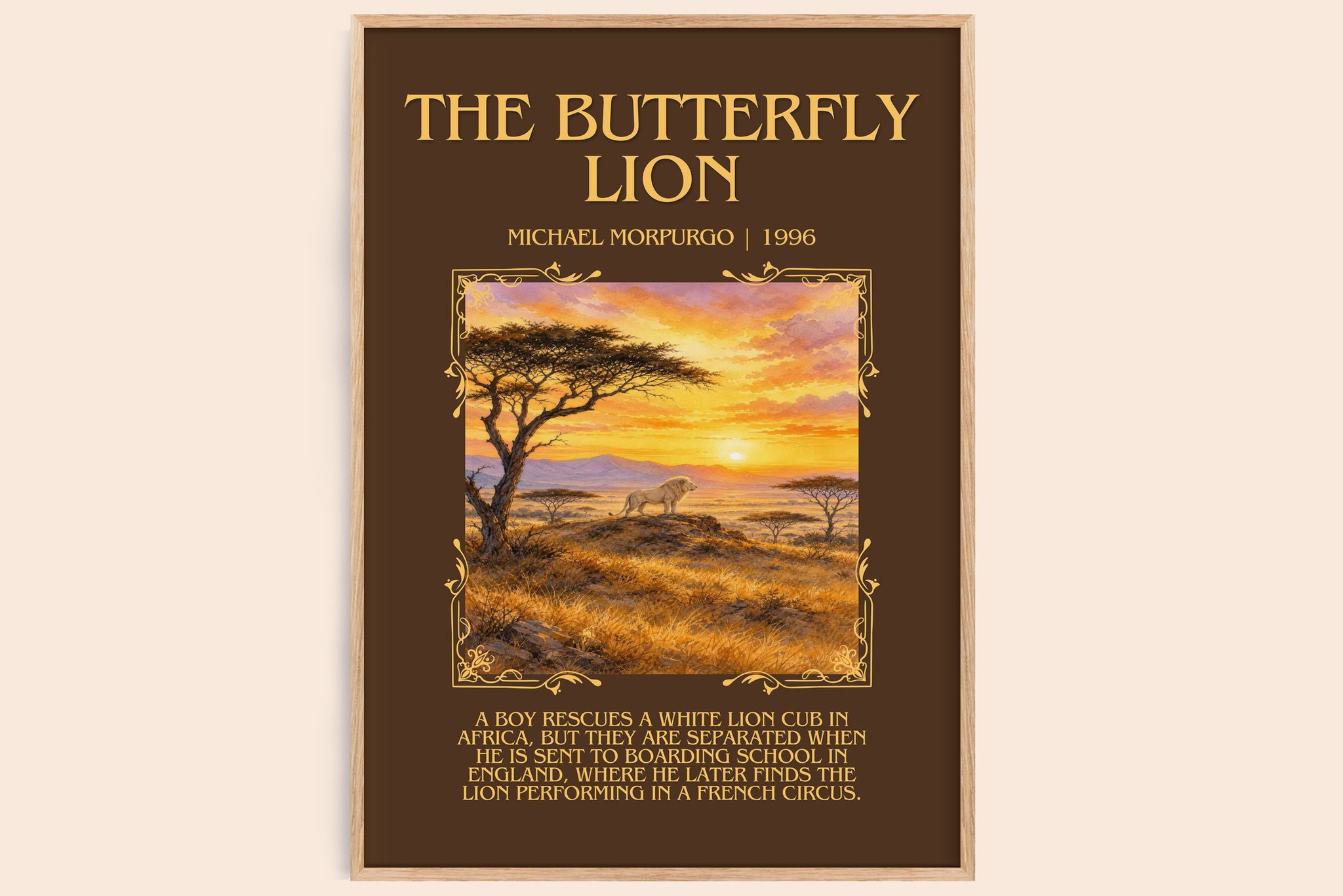 The Butterfly Lion Minimalist Book Poster by Michael Morpurgo