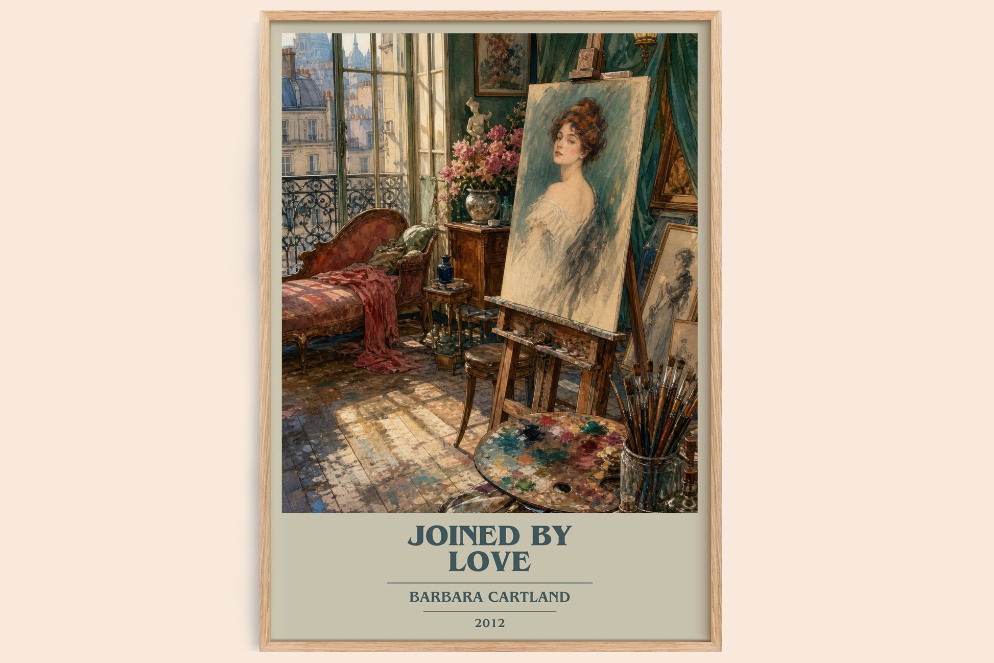 Joined By Love book cover book poster by Barbara Cartland – framed literary art print