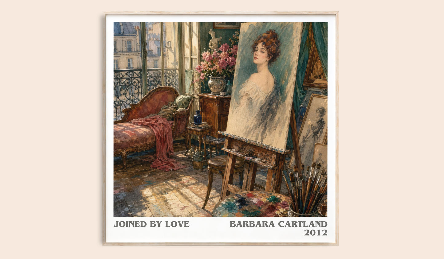 Joined By Love literary book poster by Barbara Cartland – framed literary art print