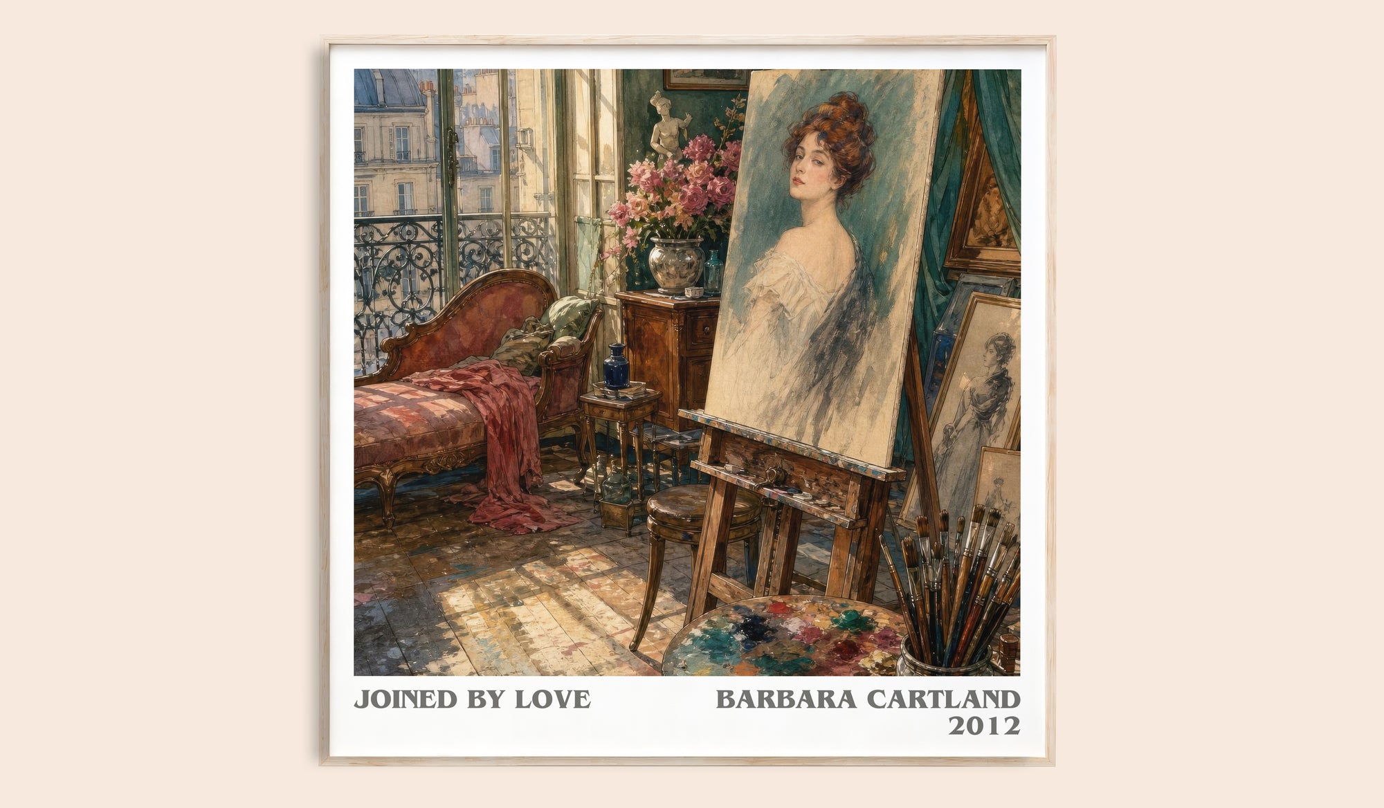 Joined By Love literary book poster by Barbara Cartland – framed literary art print